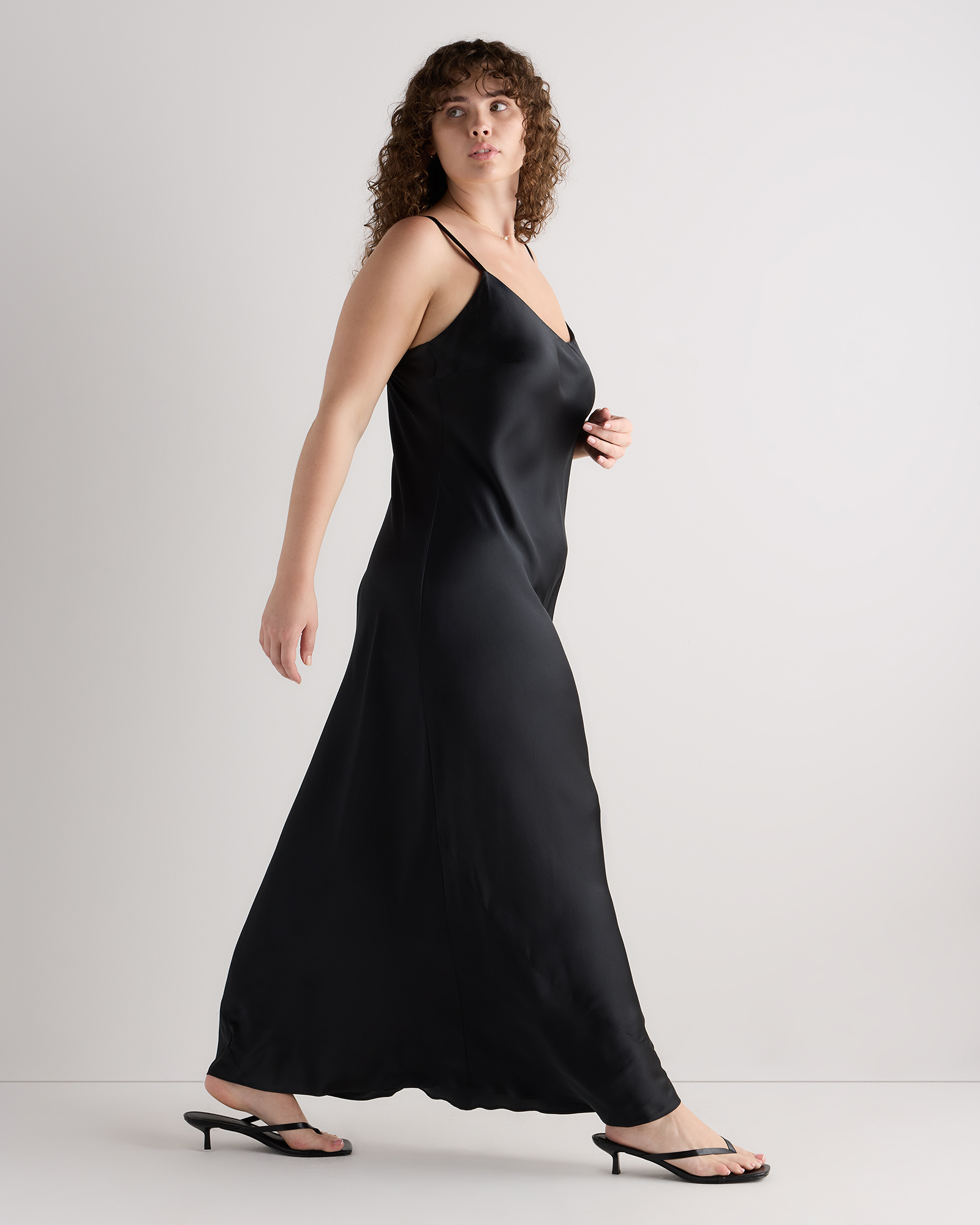 long slips for maxi dresses Odyssey Contrast Satin Slip Dress Black Slipdress Maxi Dresses for Women
