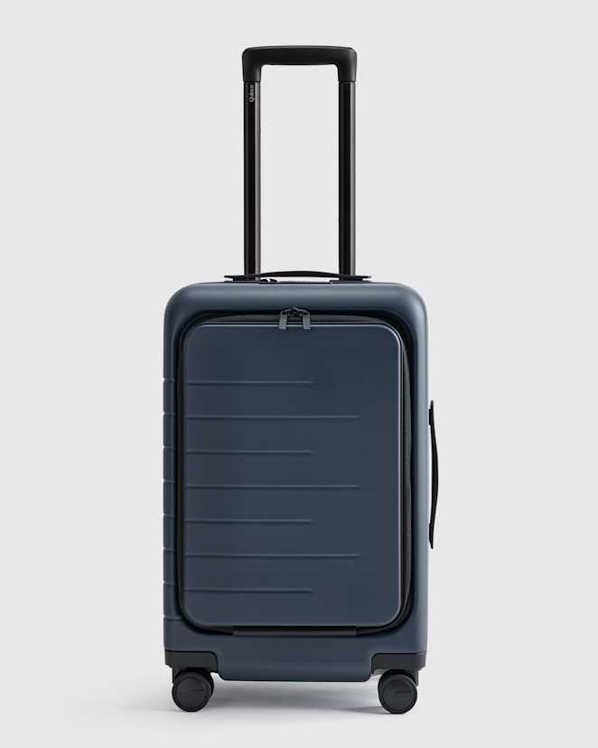 Navy Front Pocket Carry-On Suitcase