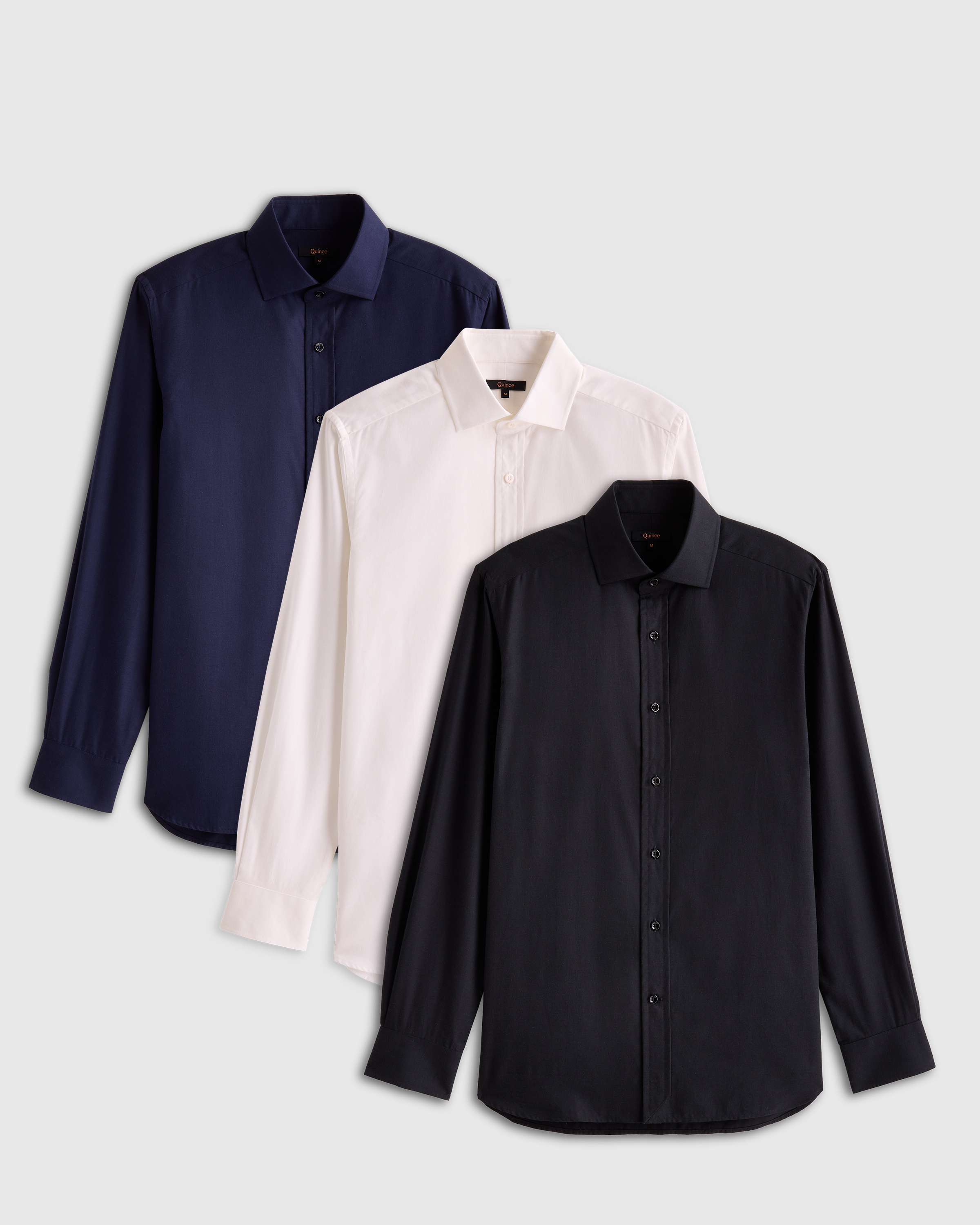 Navy Organic Cotton Cashmere Dress Shirt 3 Pack Bundle