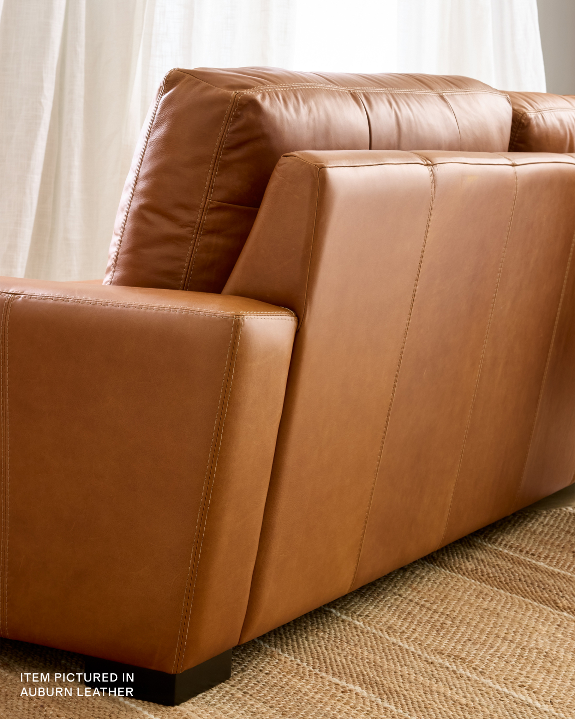 Genuine Leather Track Arm Sofa