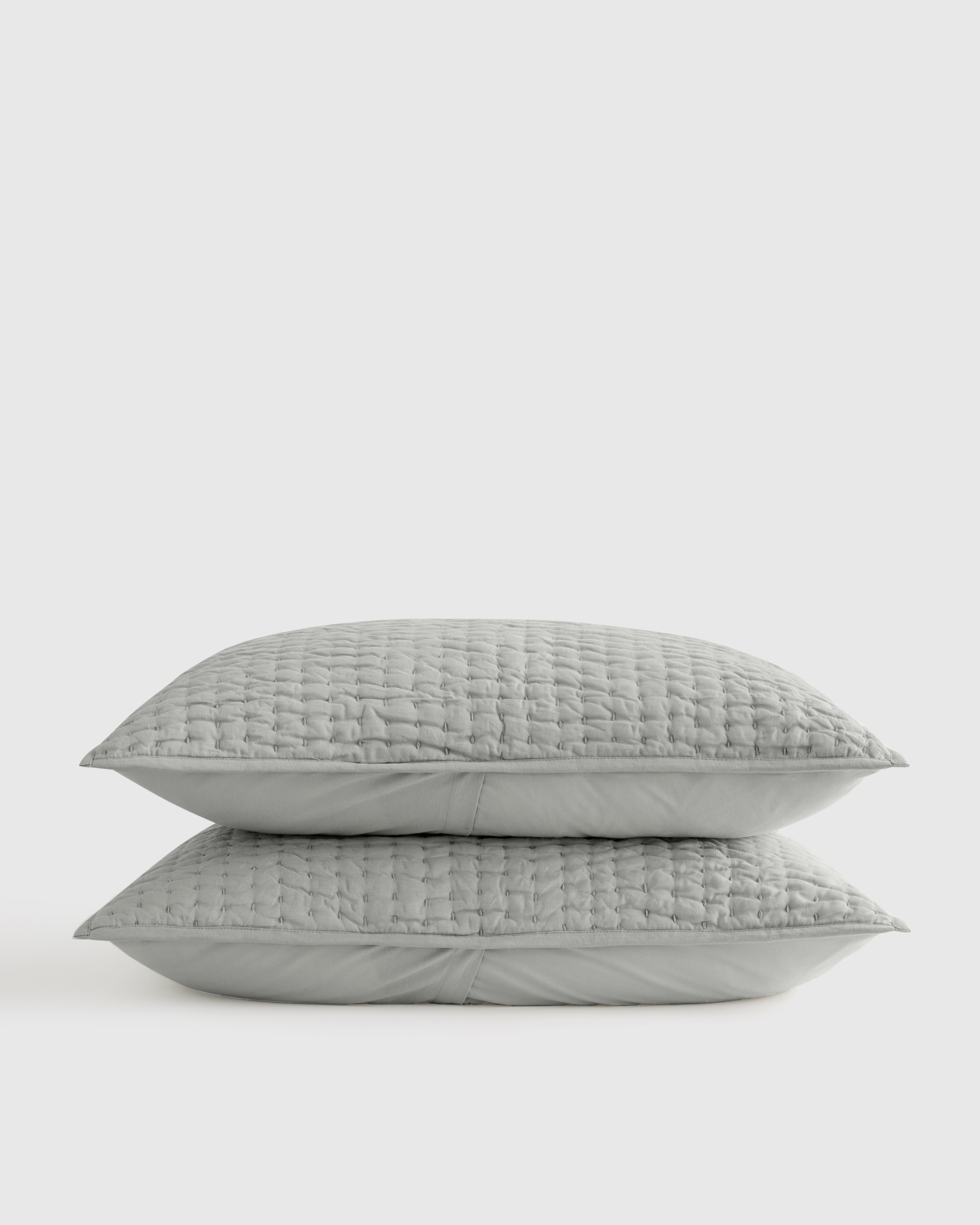 Mist European Linen Cotton Stitch Sham Set