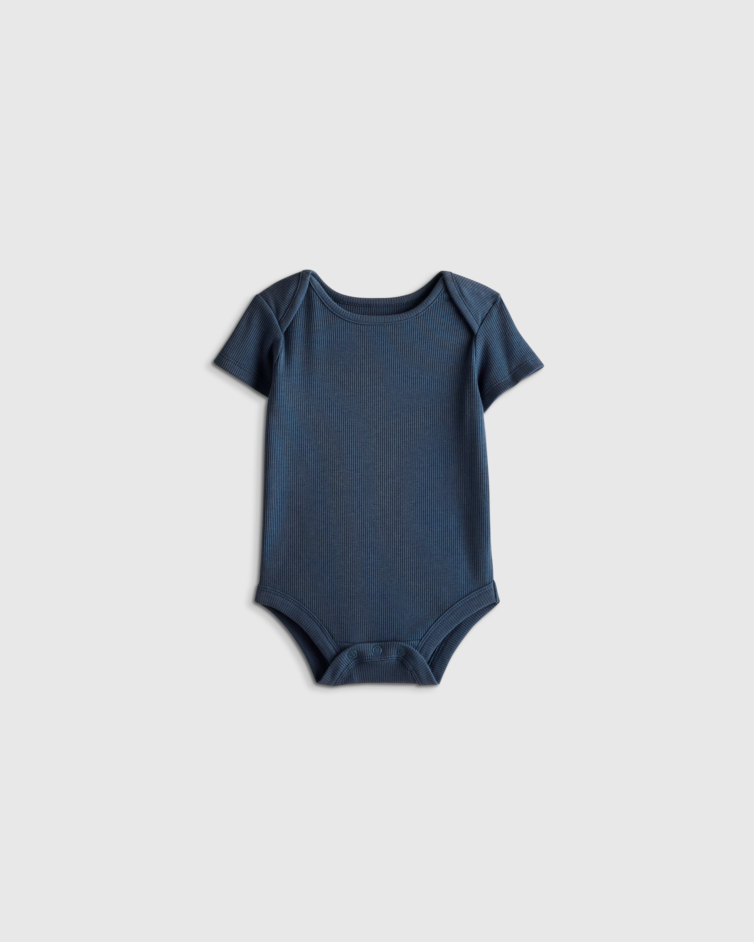 Quince Softest Rib Short Sleeve Bodysuit In Blue