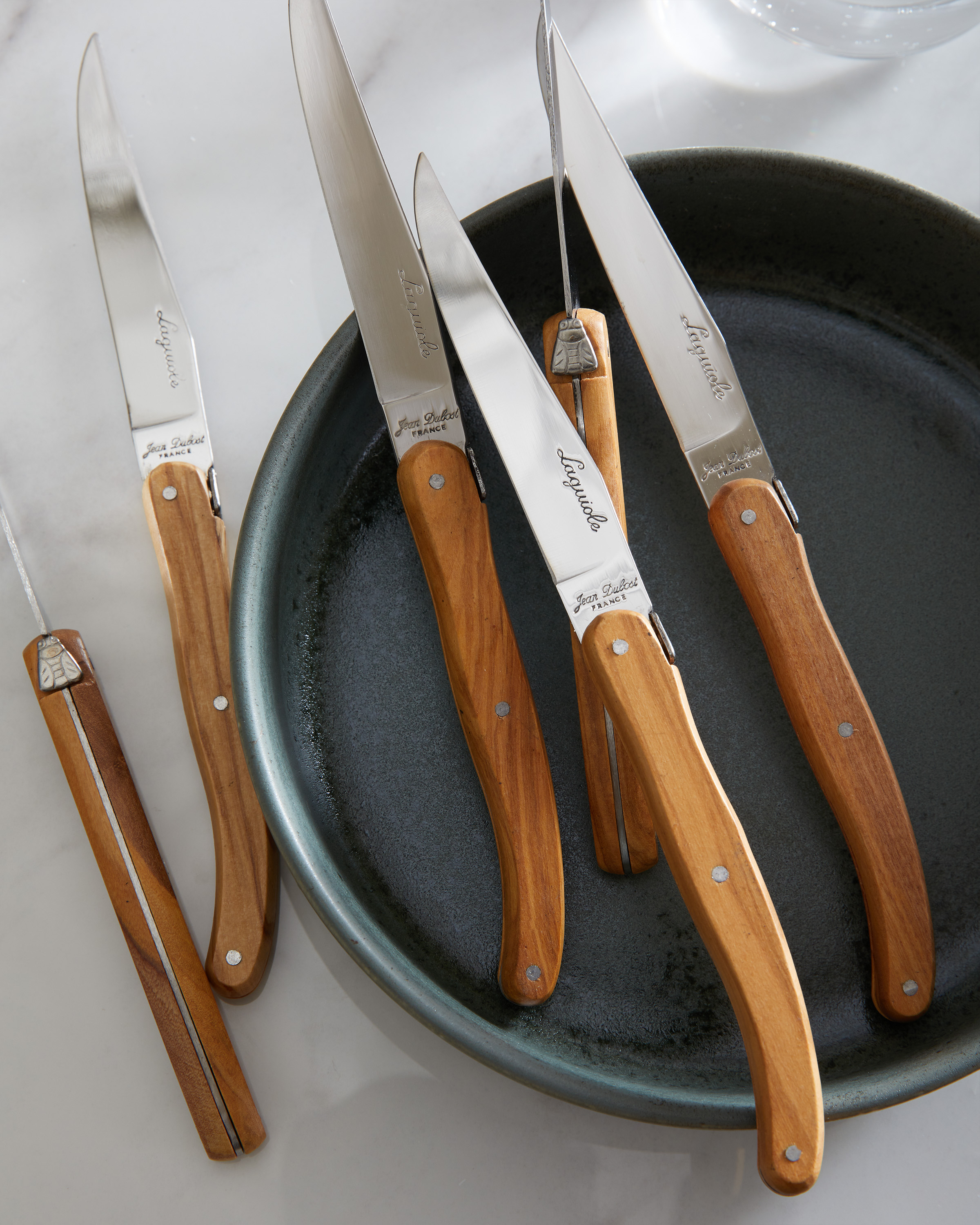 Jean Dubost Laguiole Olivewood Steak Knives