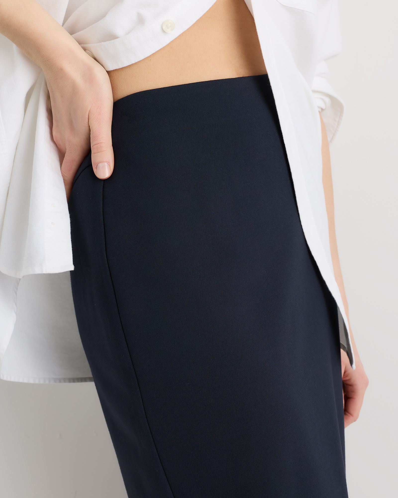Ultra-Stretch Ponte Maxi Pencil Skirt