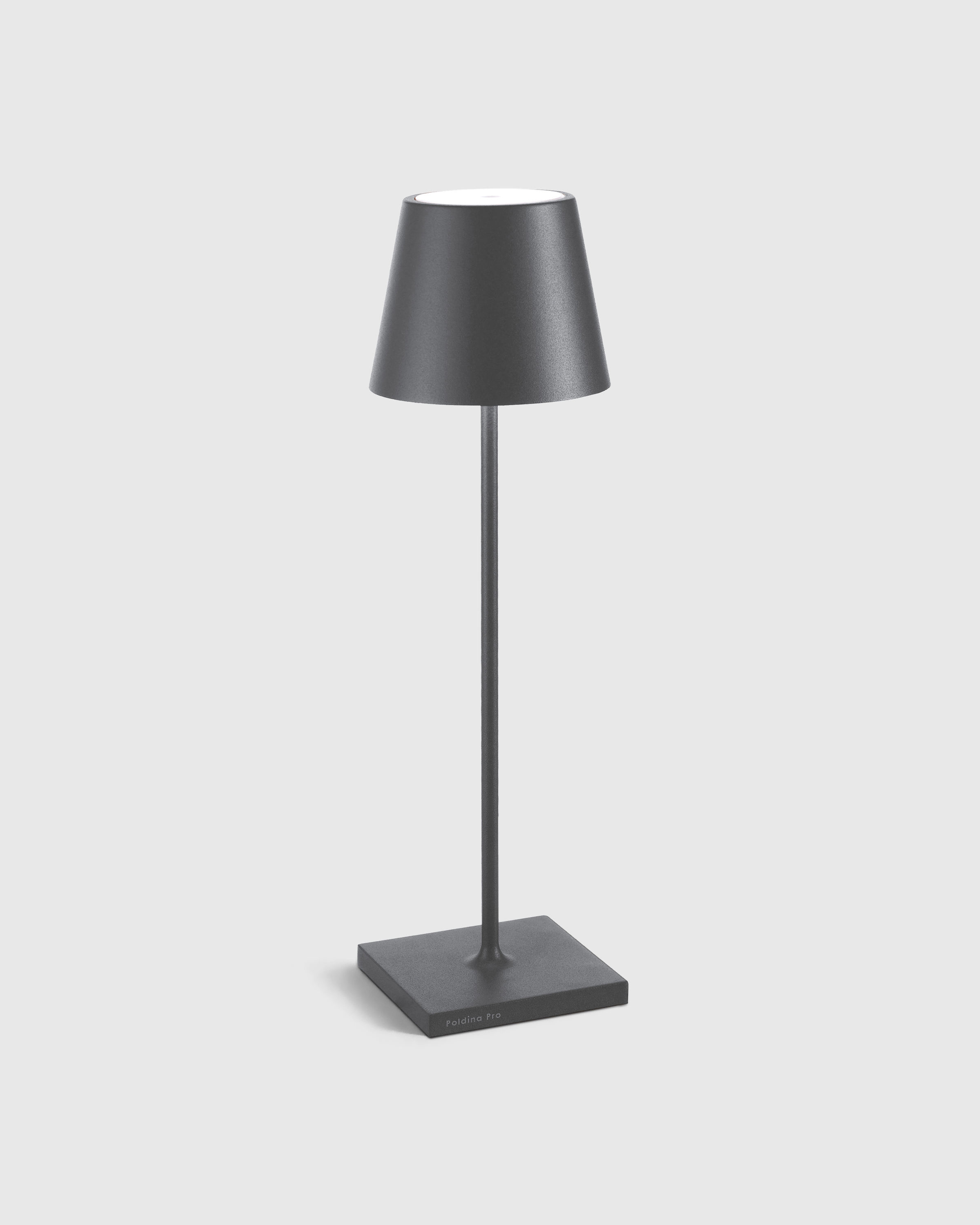 Dark Grey Poldina Pro Rechargeable Table Lamp by Zafferano