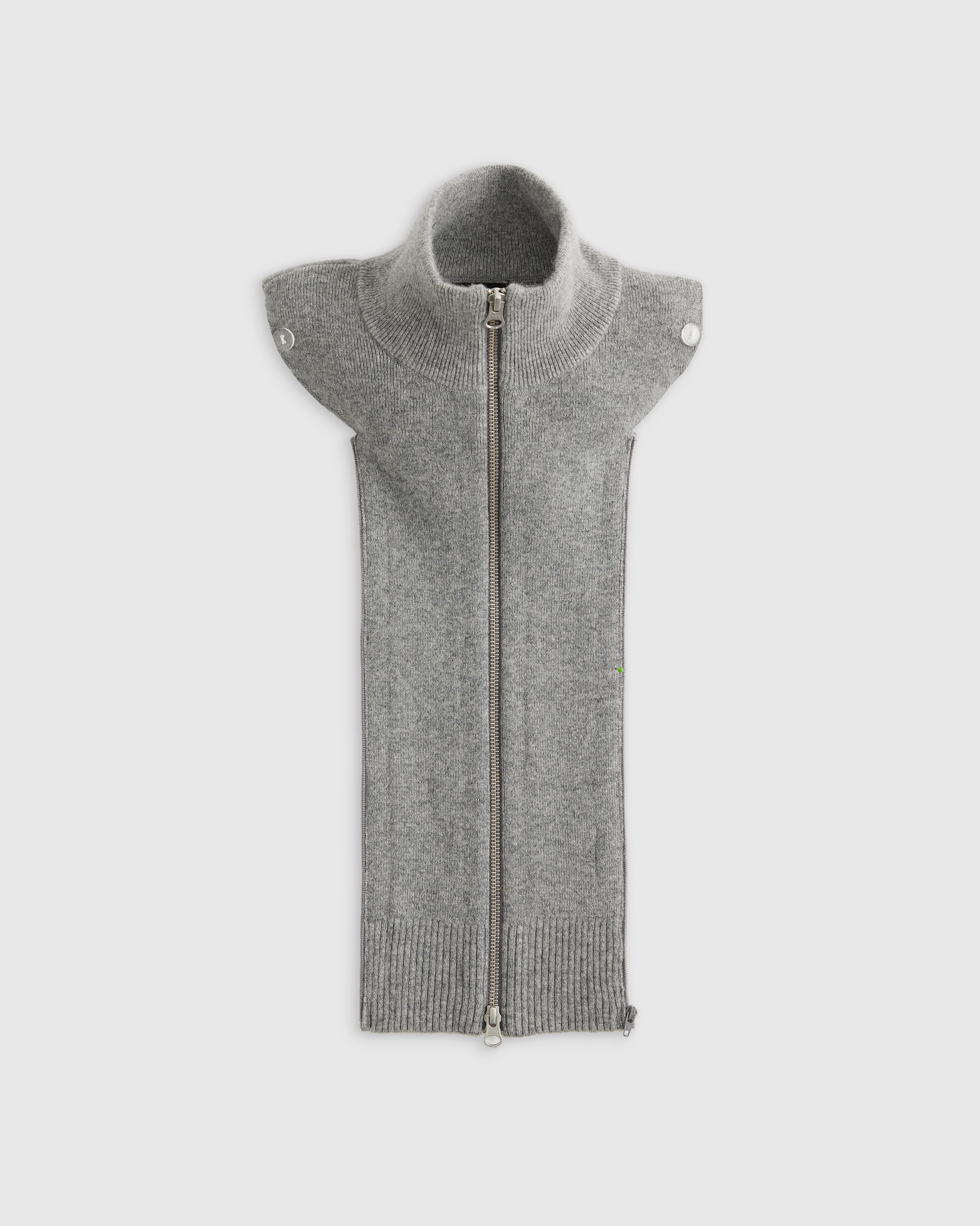 Heather Grey 100% Mongolian Cashmere Ribbed Collar Blazer Insert