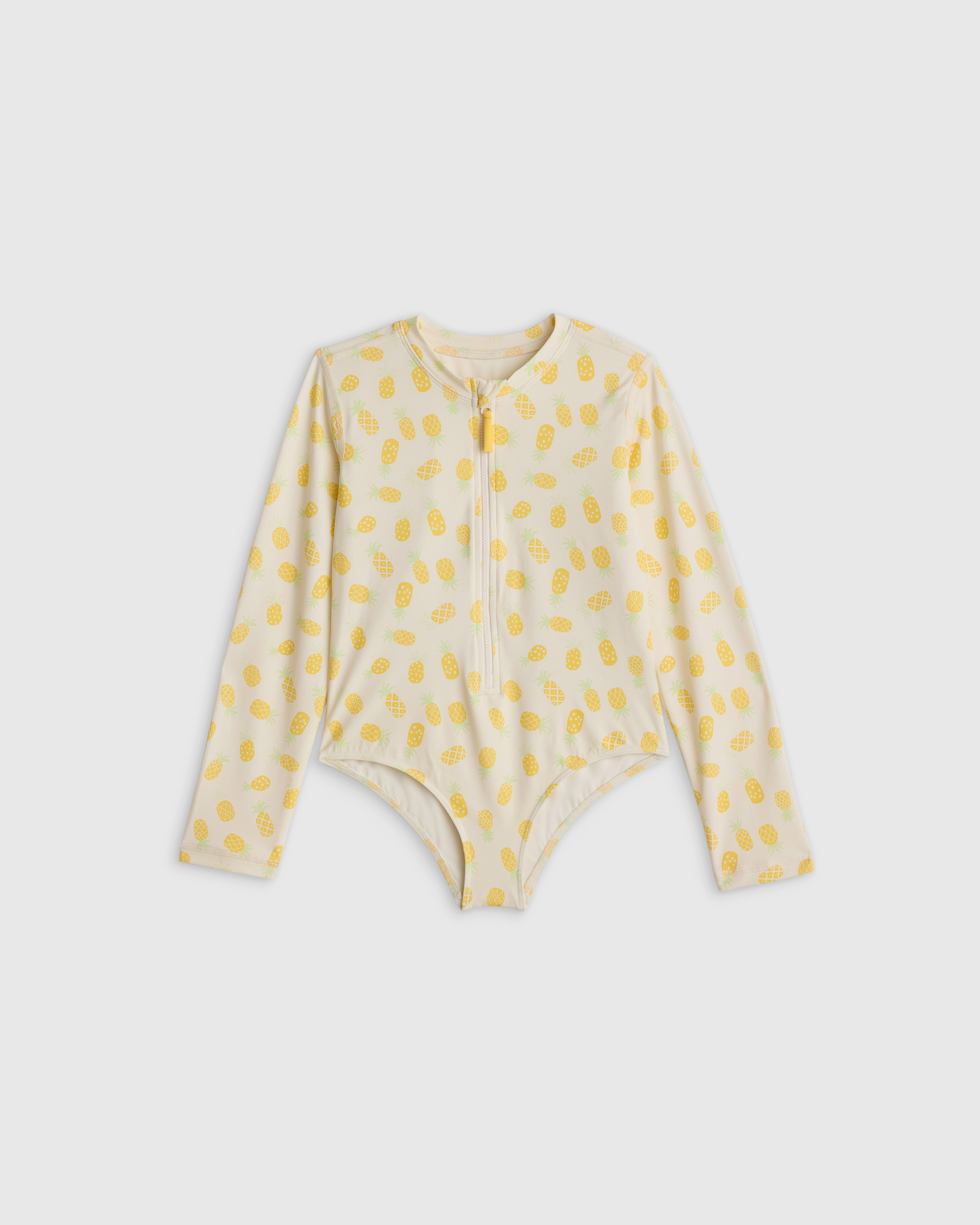 Pineapple Long Sleeve Zip-Up Swimsuit