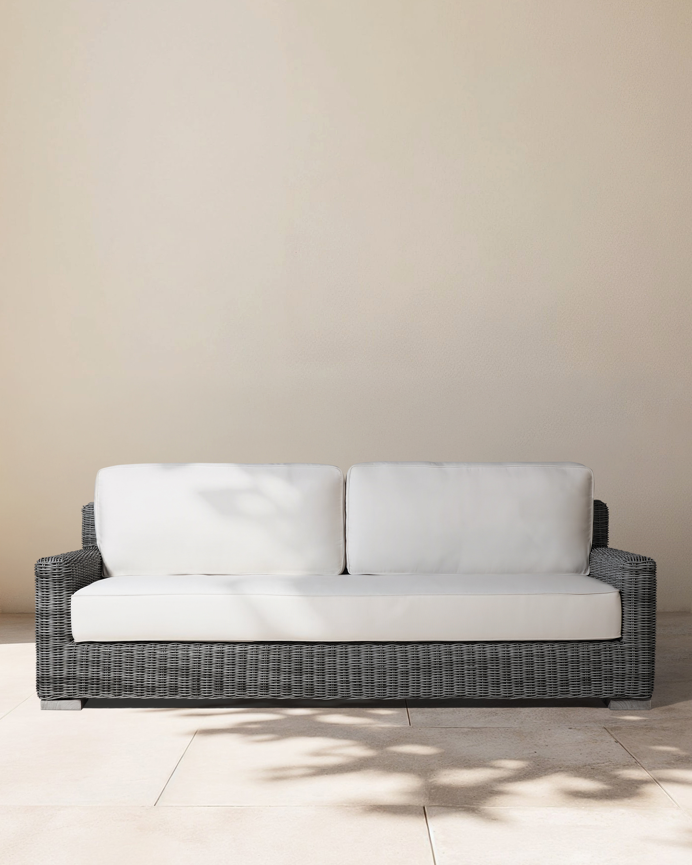 Grey Weave Classic All-Weather Wicker Outdoor Sofa