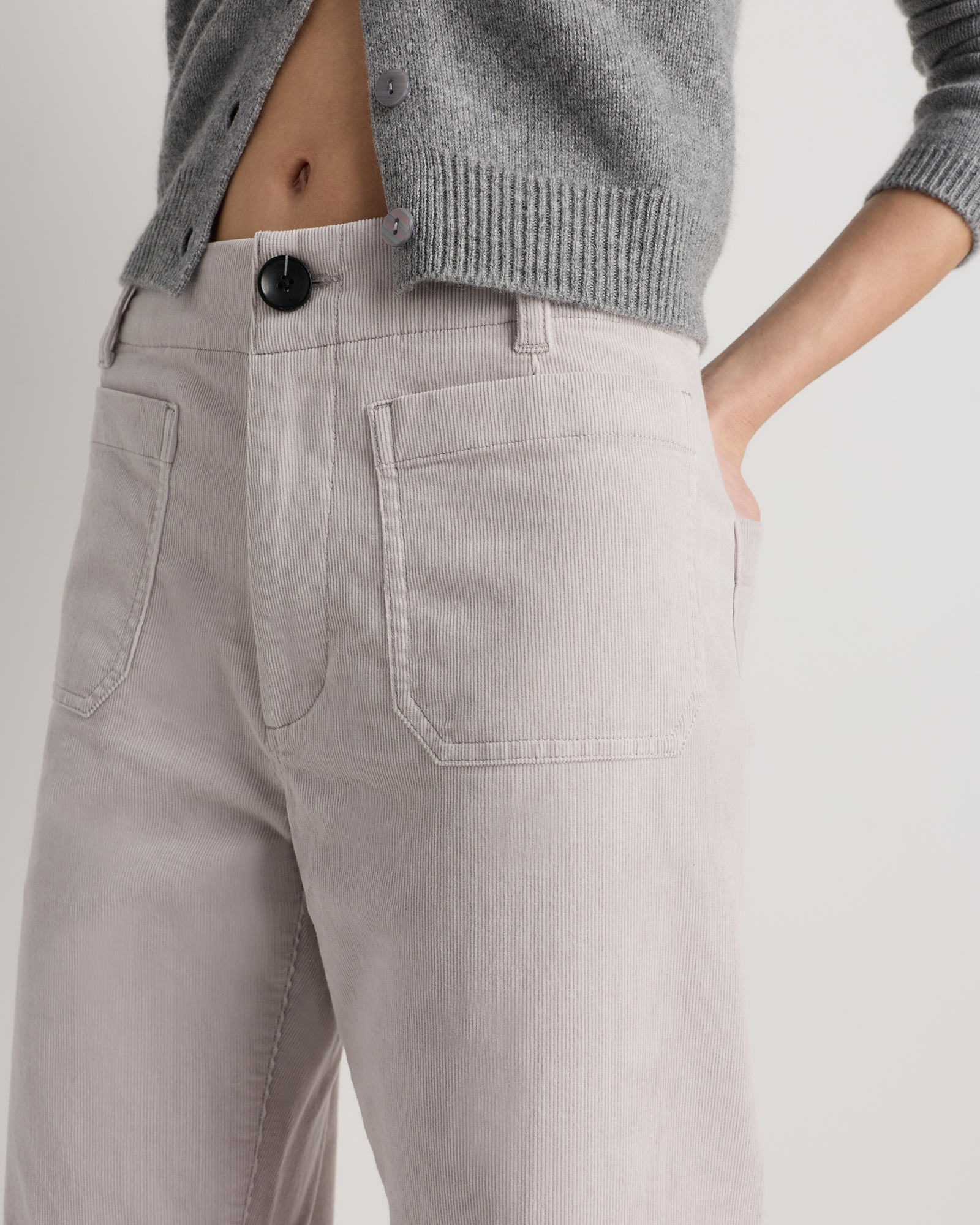 Organic Stretch Corduroy Cropped Wide Leg Pants