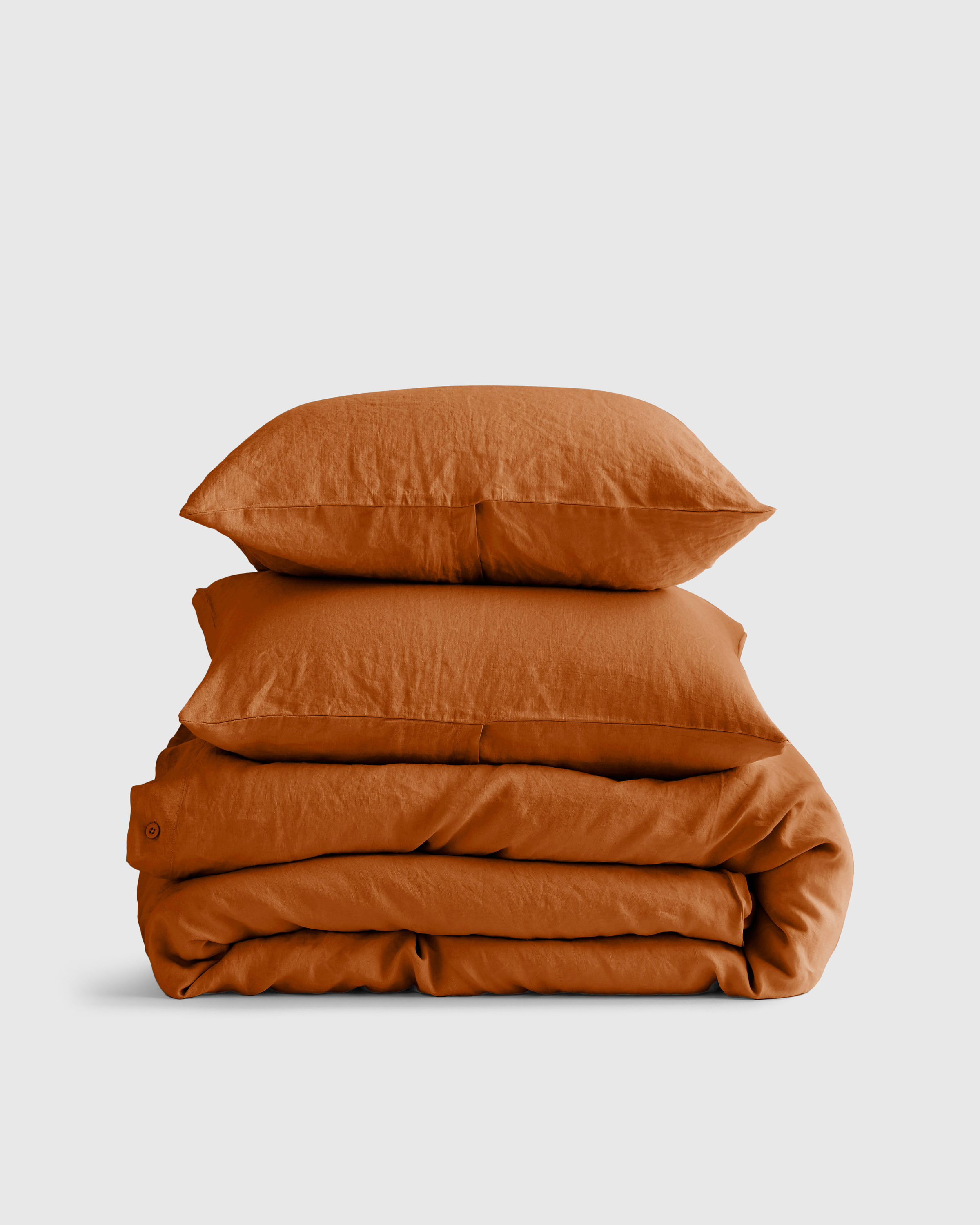 Terracotta European Linen Duvet Cover Set