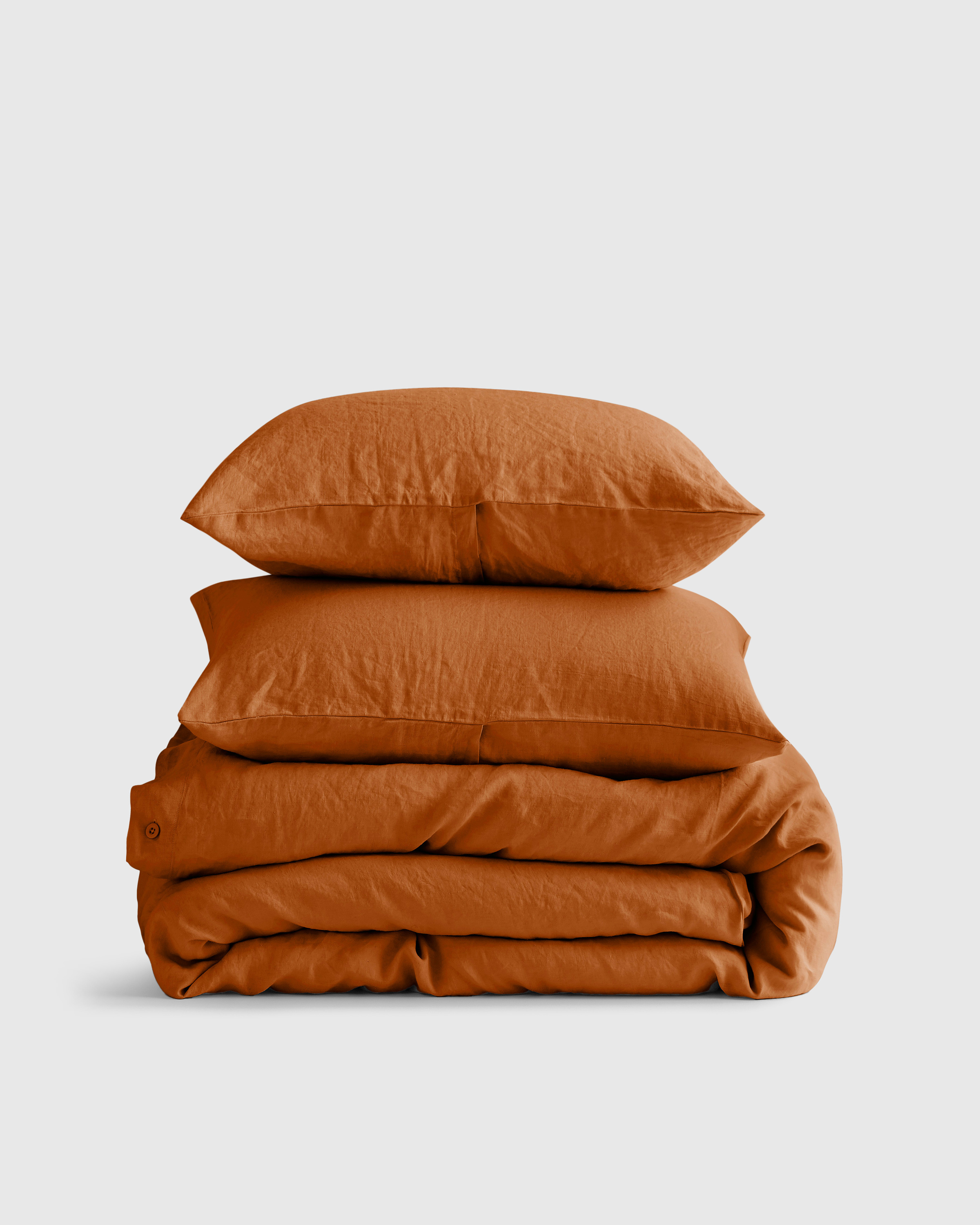 Terracotta European Linen Duvet Cover Set