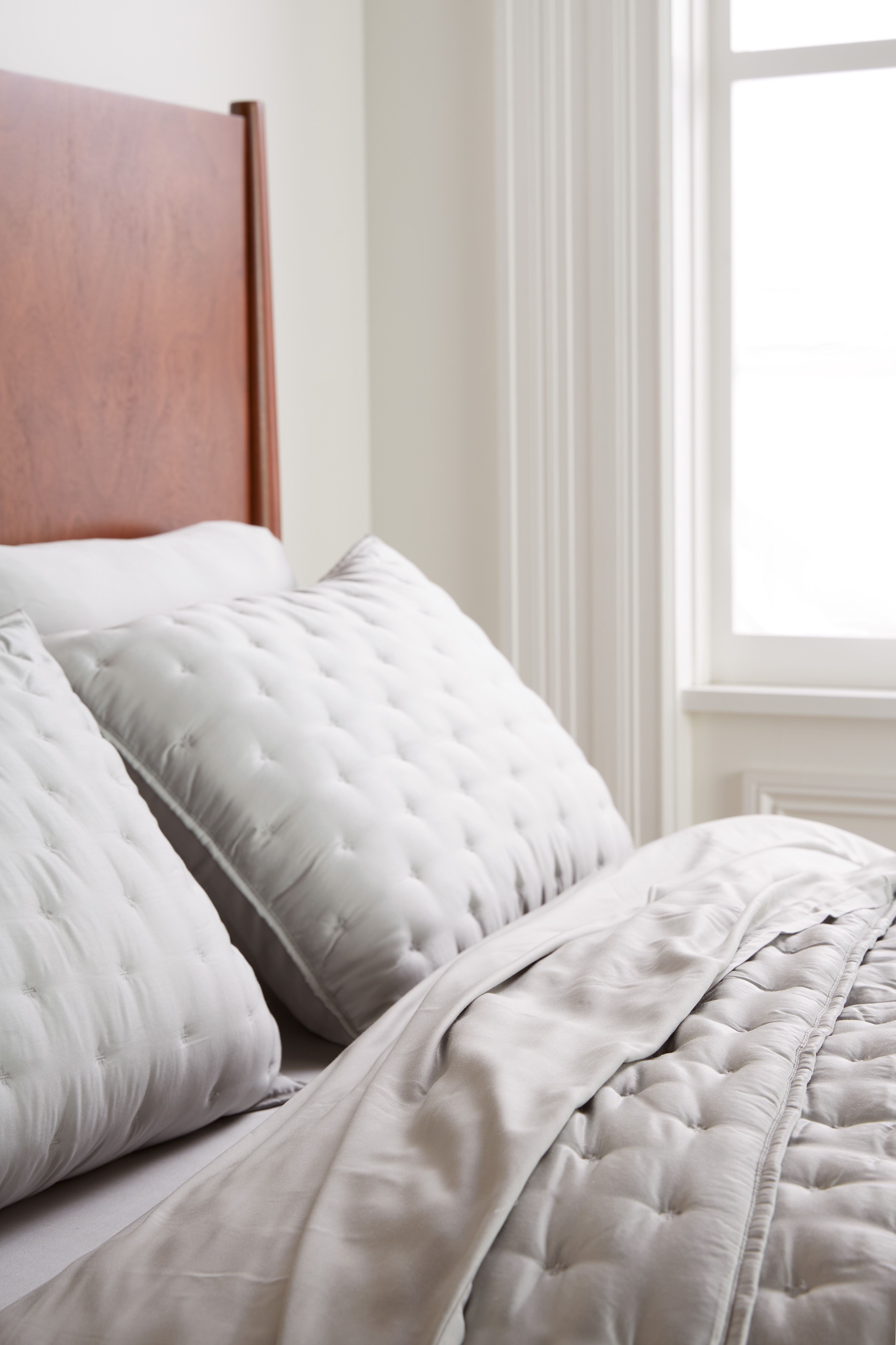 Light Grey Bamboo Dream Quilted Sham Set
