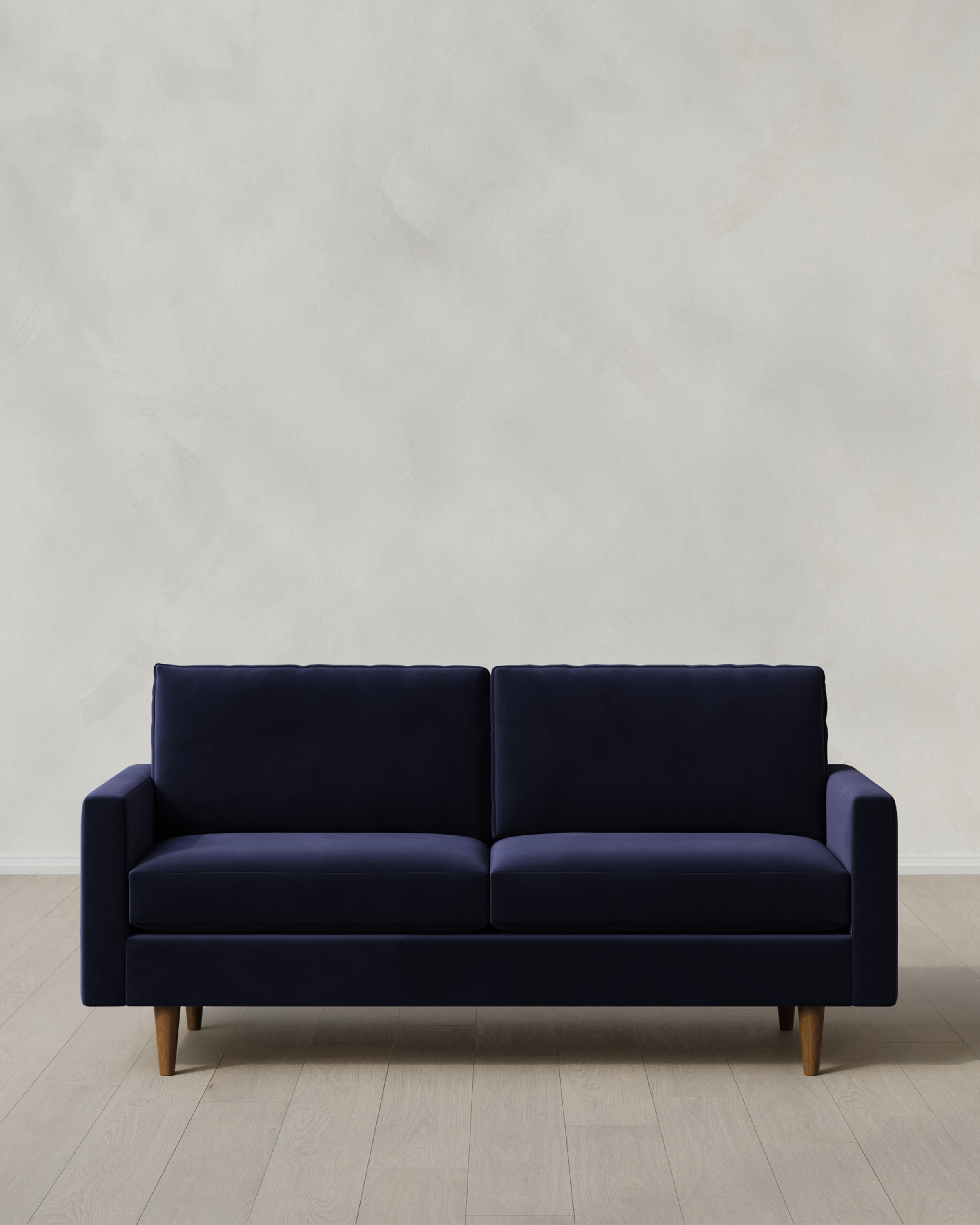 Midnight Atlas Midcentury Sofa in Performance Velvet
