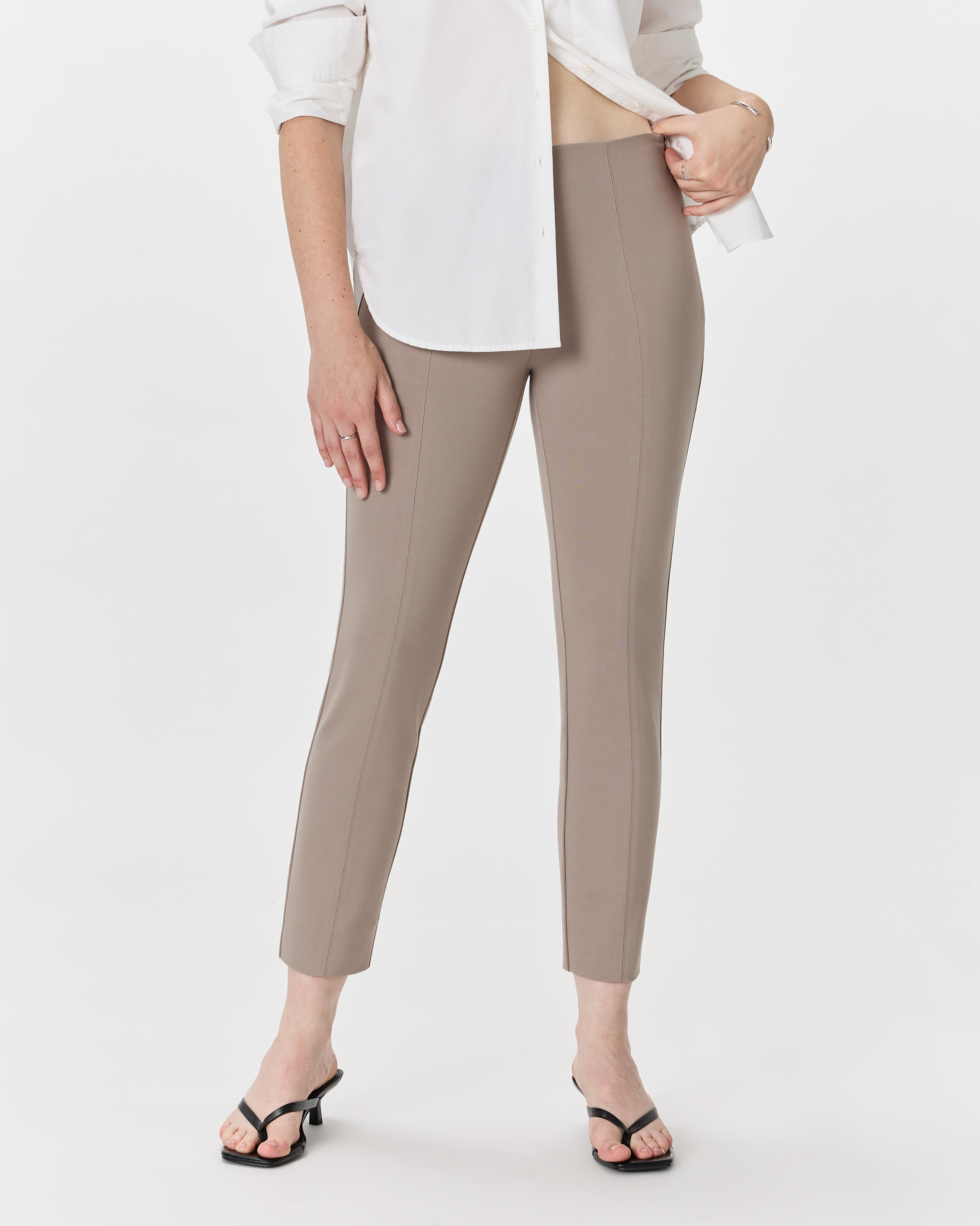 Ultra-Stretch Ponte Pintuck Ankle Pants