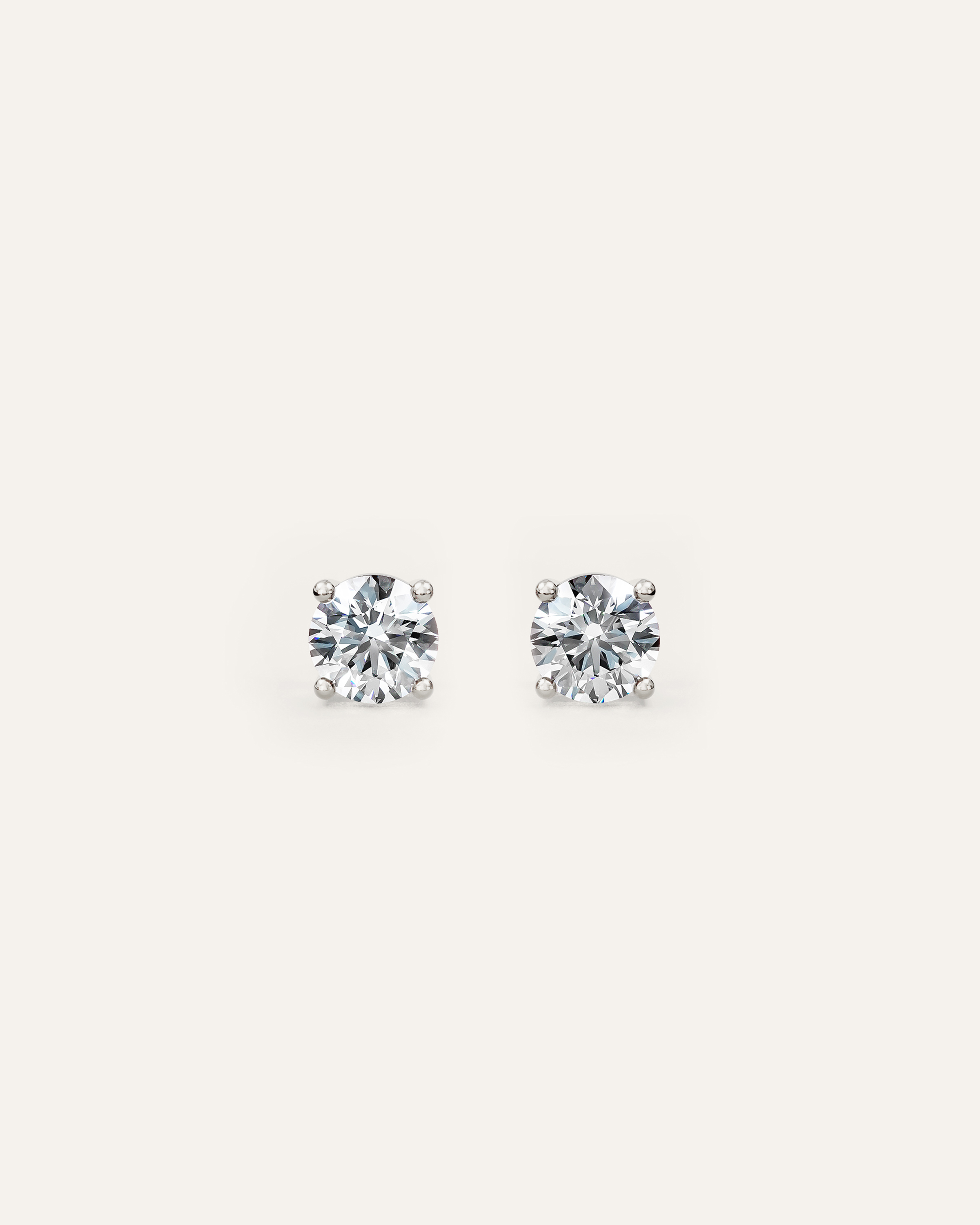 White Gold 14K Gold Lab Grown Diamond Four-Prong Solitaire Studs - 1.5ctw