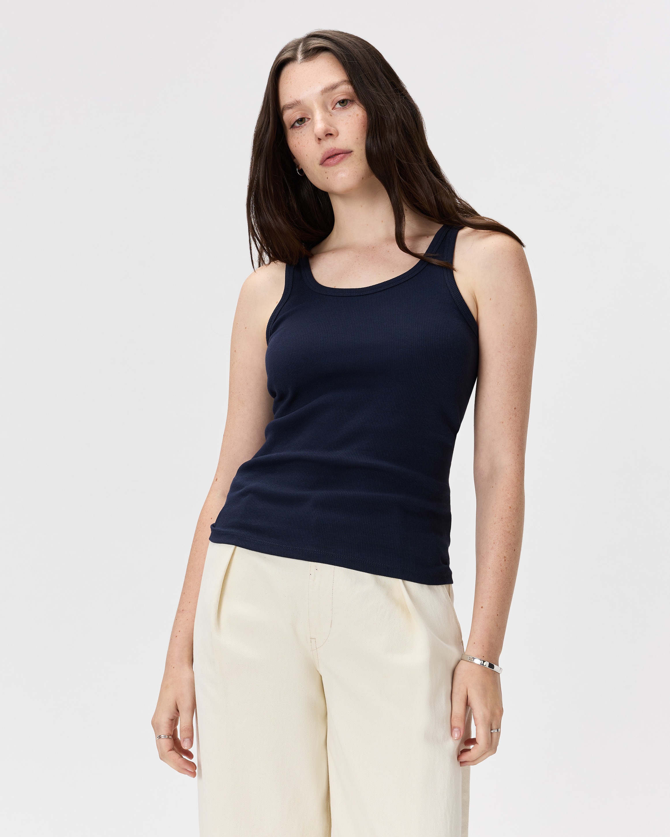 トップス Cotton ribbon tank AM1432 Cotton ribbon tank