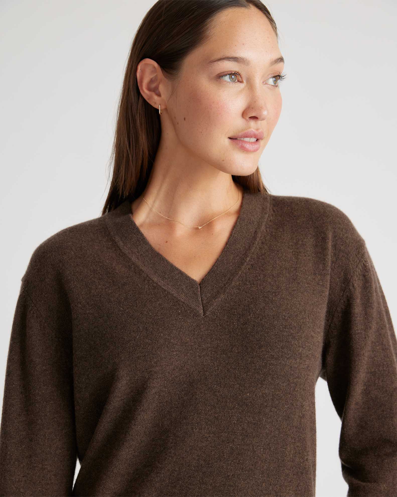 Mongolian Cashmere V-Neck Midi Sweater Dress Mongolian Cashmere V-Neck Midi Sweater Dress