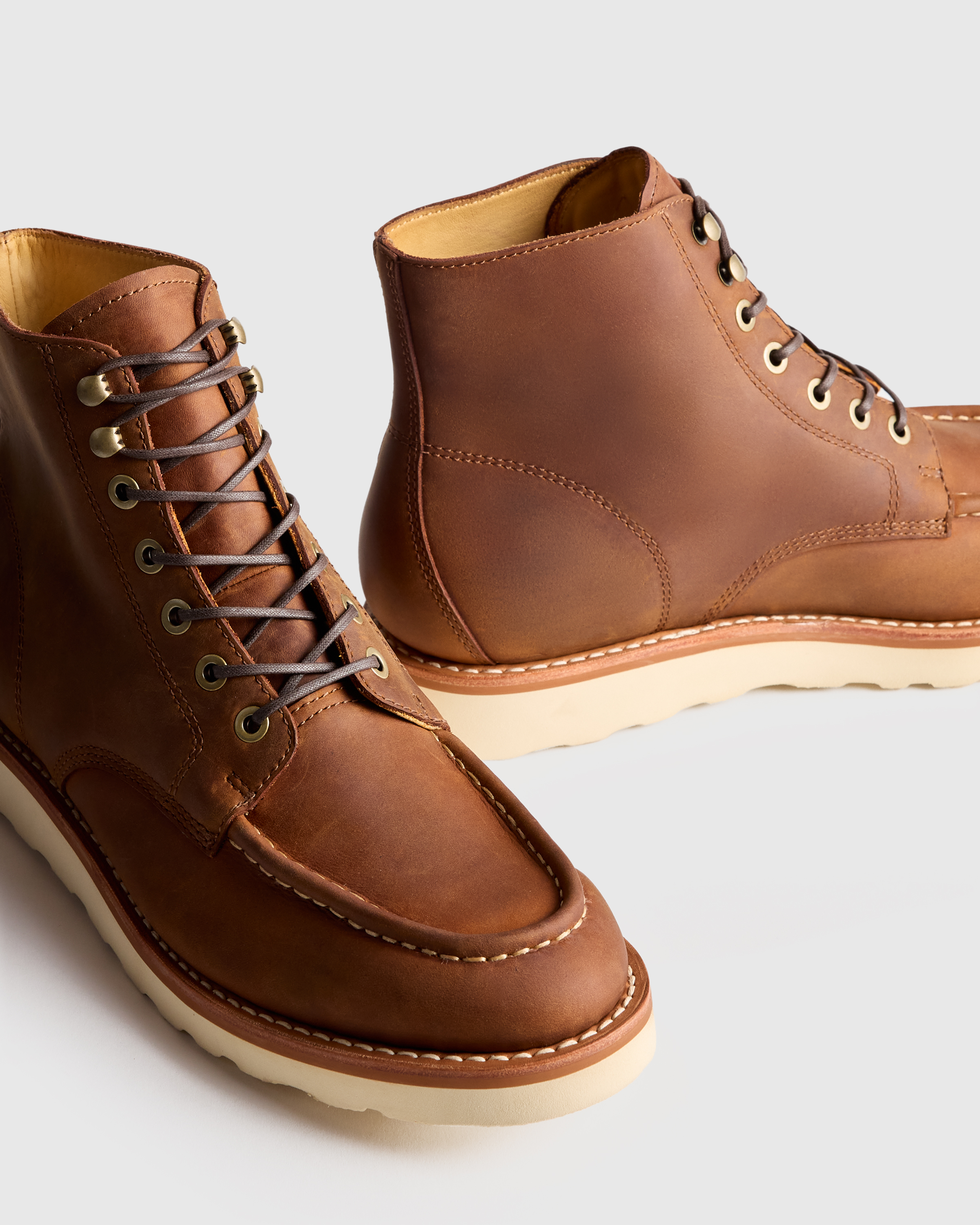 Crafted Leather Moc Toe Boot in Whiskey | Quince Canada