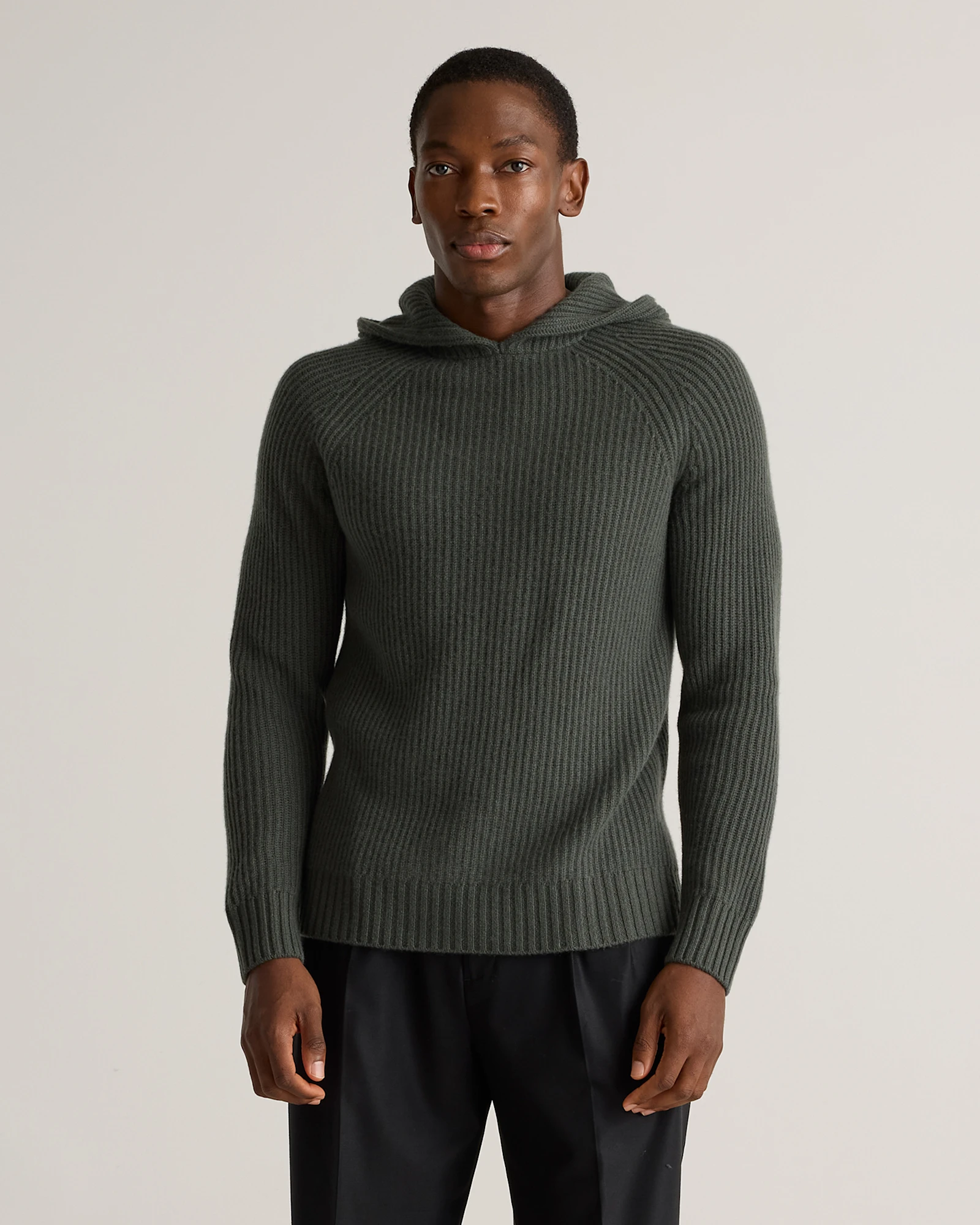 Mongolian Cashmere Fisherman Pullover Hoodie