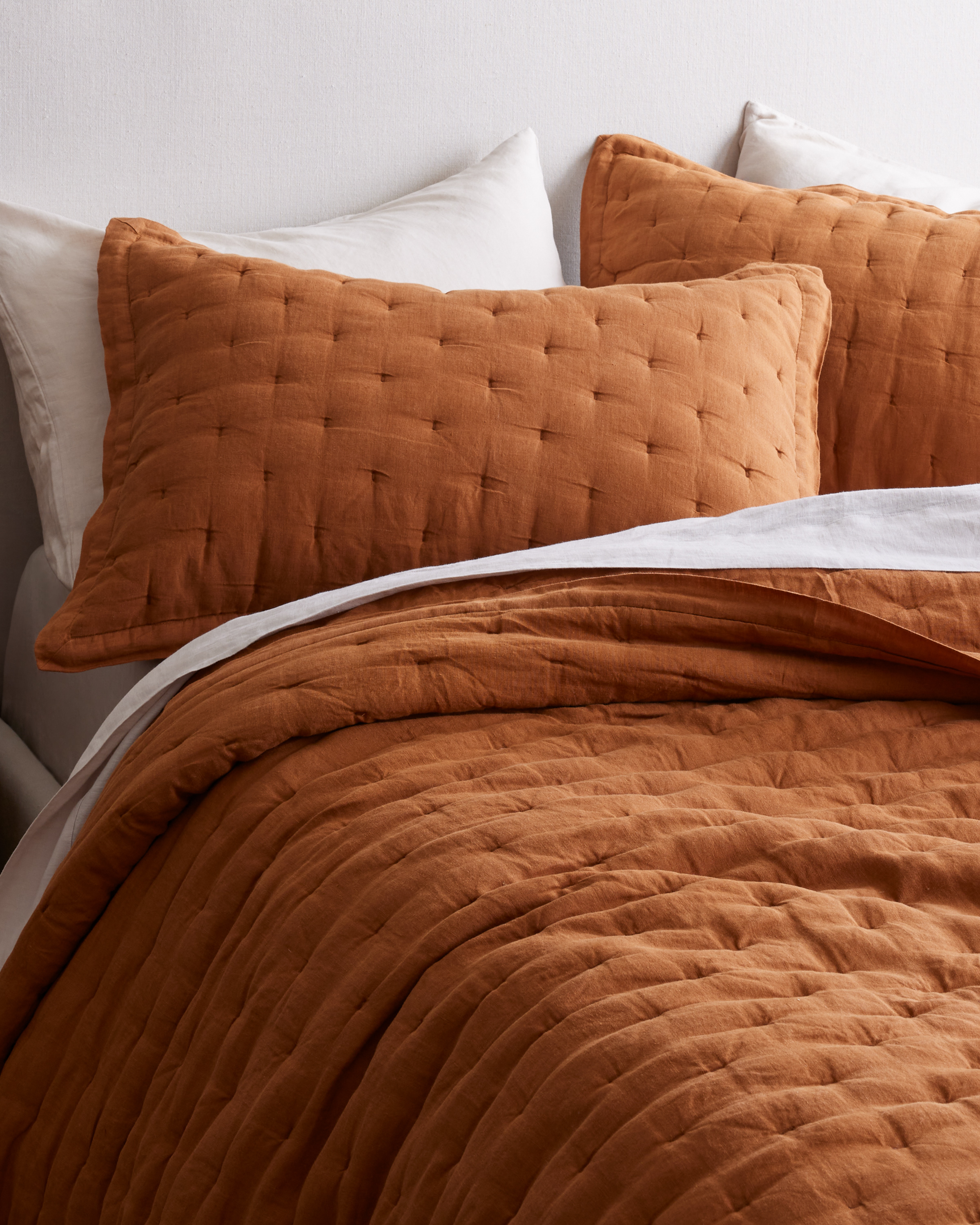 Terracotta European Linen Dream Sham Set