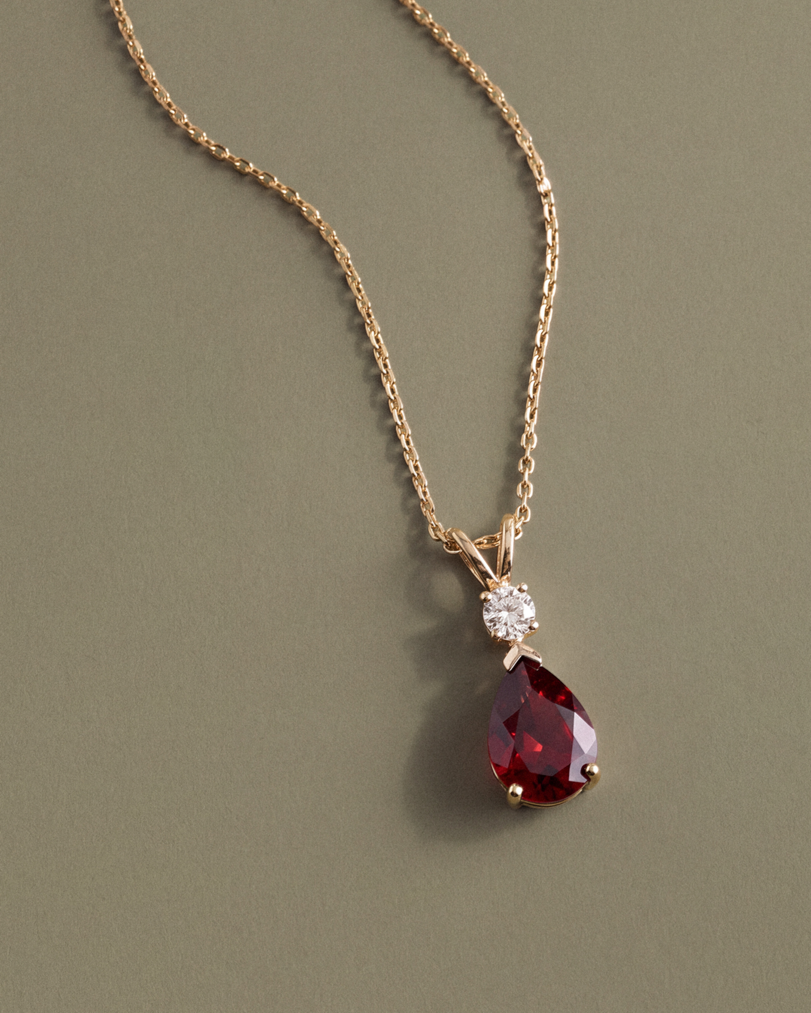14K Gold Diamond & Semi-Precious Gemstone Drop Necklace