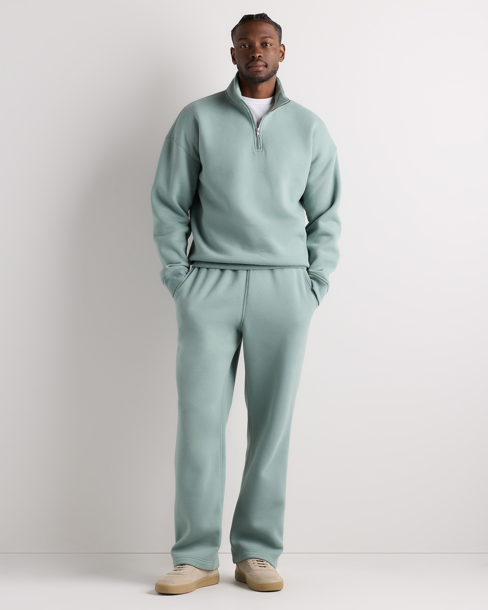 Everyday Fleece Quarter-Zip Sweatshirt in Coastal Sage