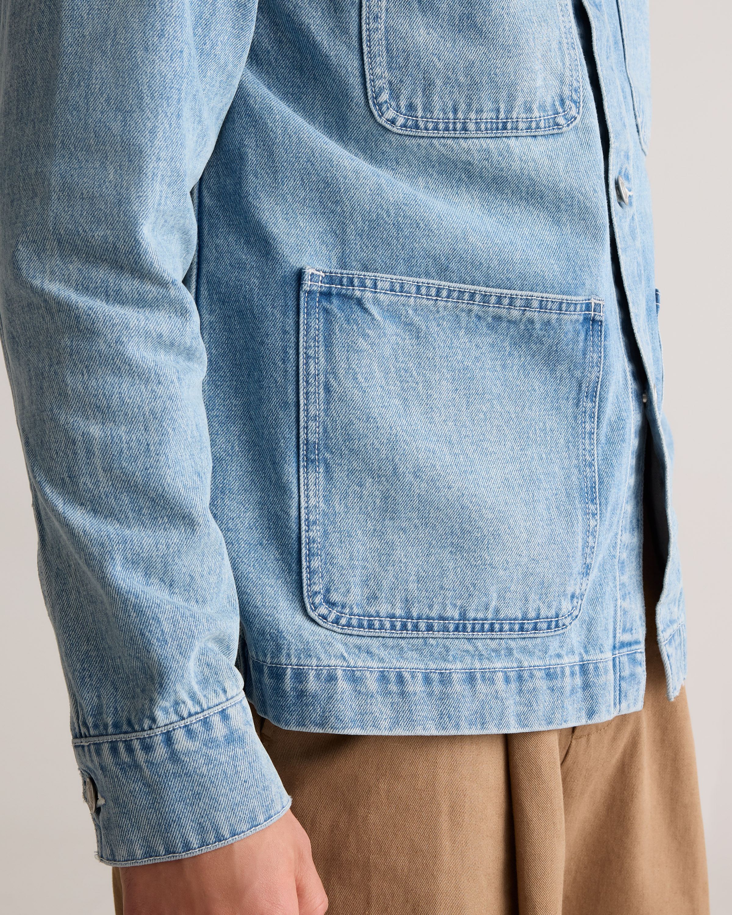 100% Organic Cotton Denim Chore Jacket in Indigo Blue