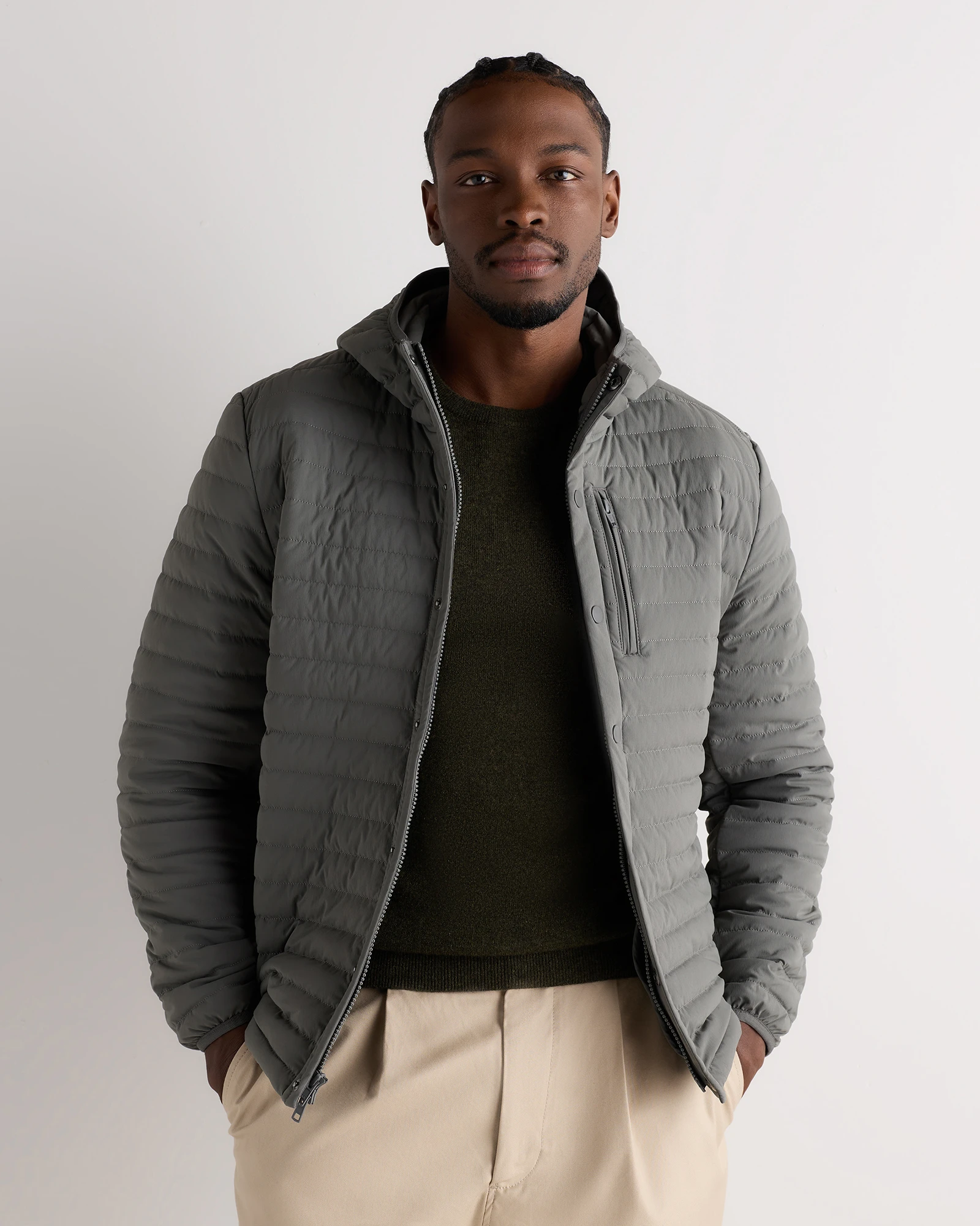 Men's Responsible Down Hooded Quilted Jacket