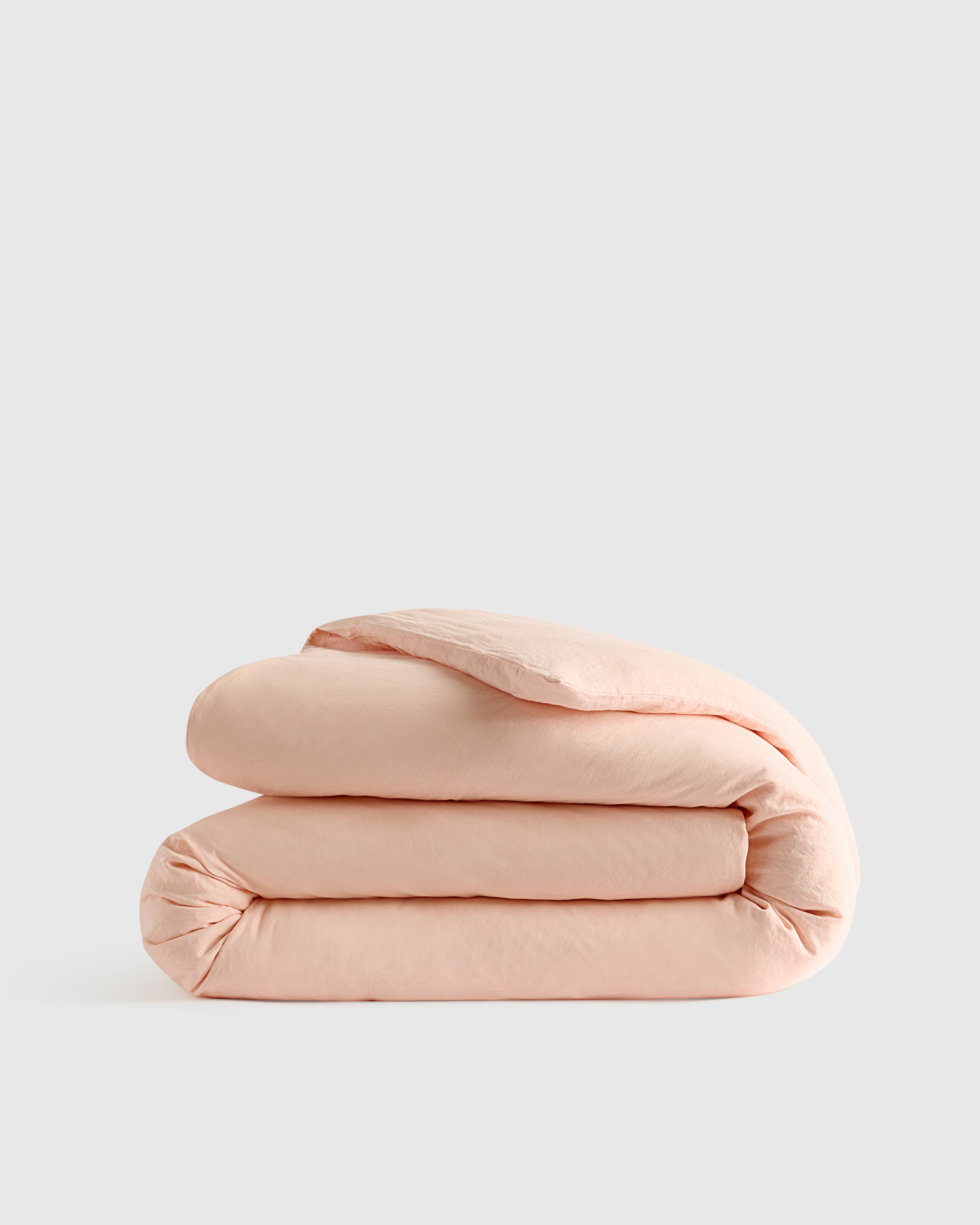 Peach European Linen Duvet Cover