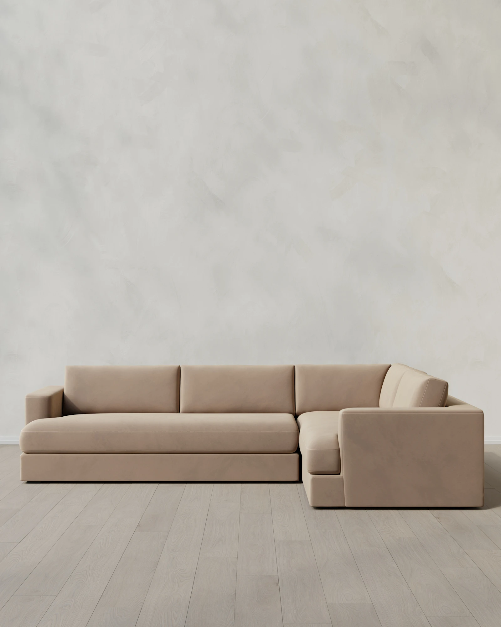 Sierra Performance Velvet Taper Arm L Sectional