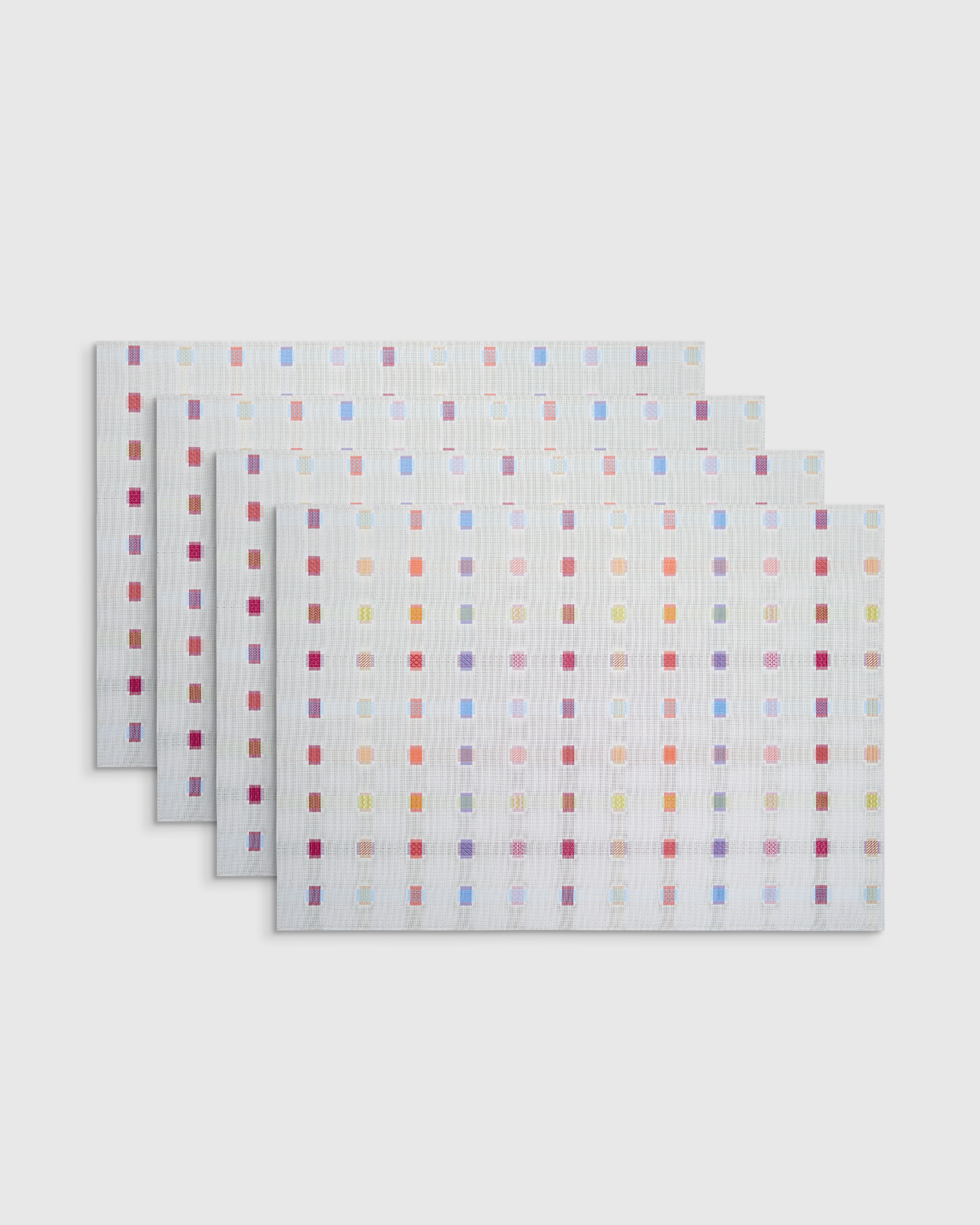 White Multi Sampler Easy-Care Rectangular Placemat, Set of 4 by Chilewich