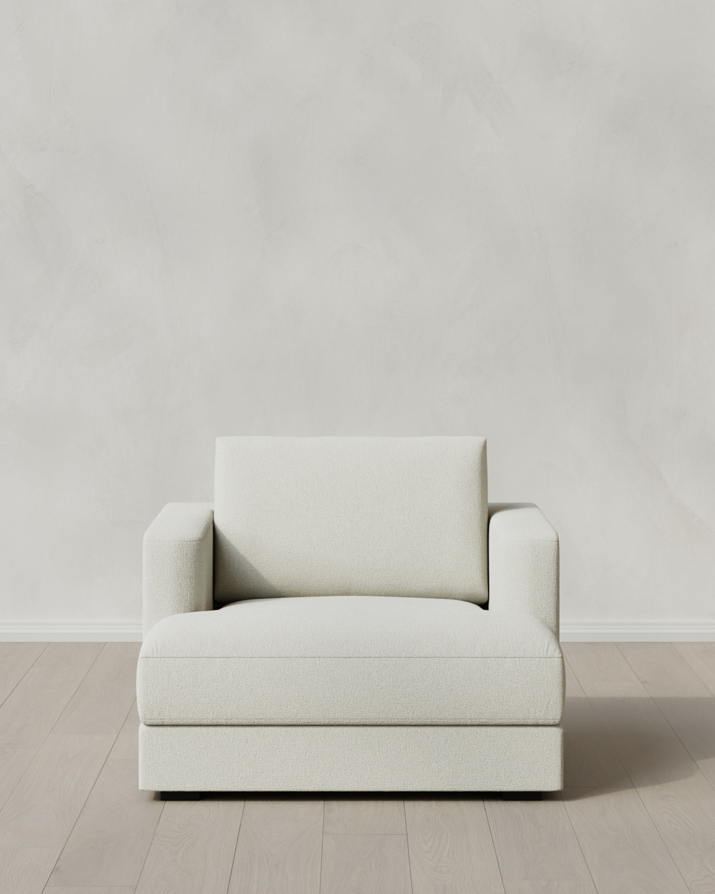 Ivory Sierra Curved Arm Accent Chair in Performance Basketweave