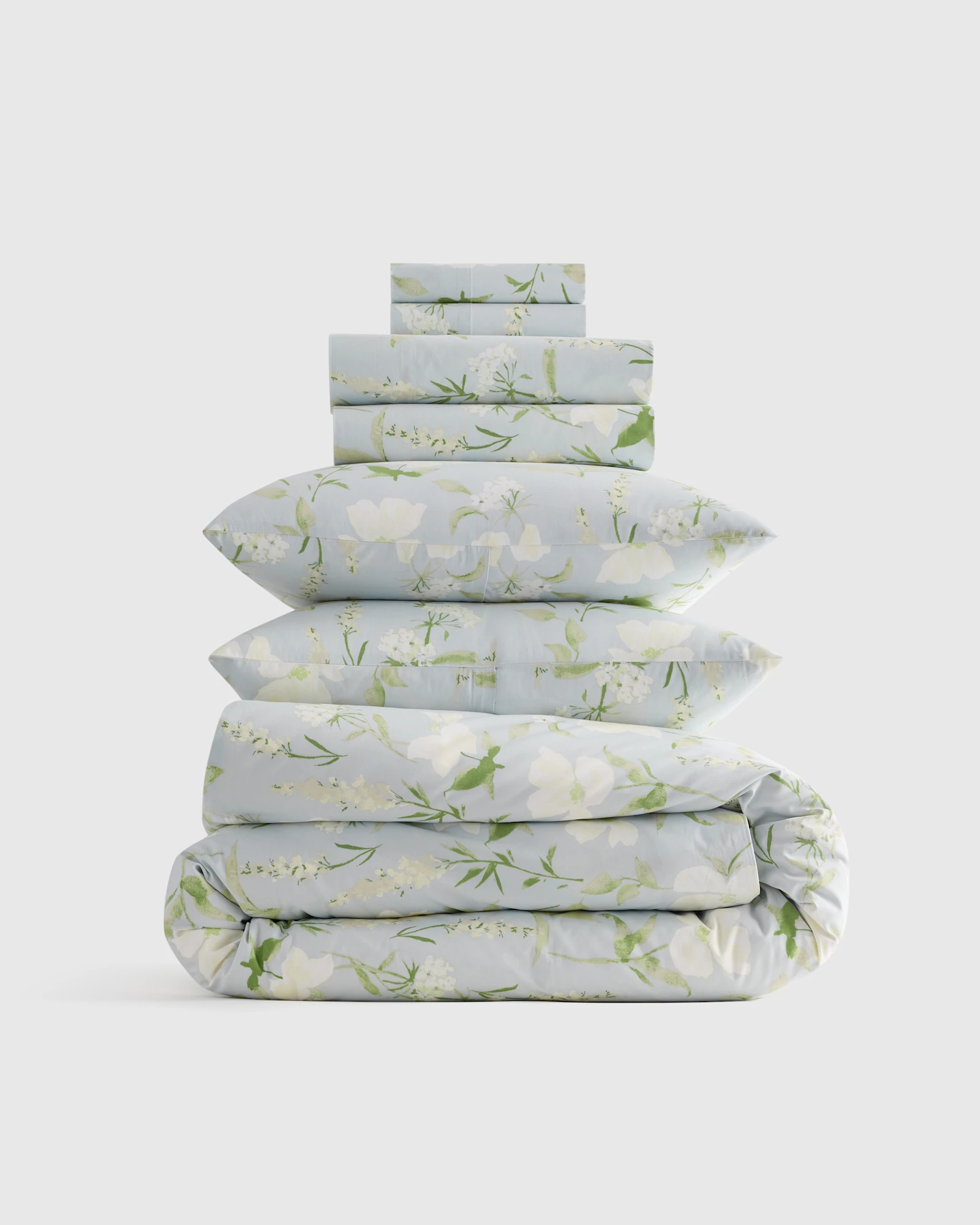 Organic Crisp Percale Floral Deluxe Bedding Bundle