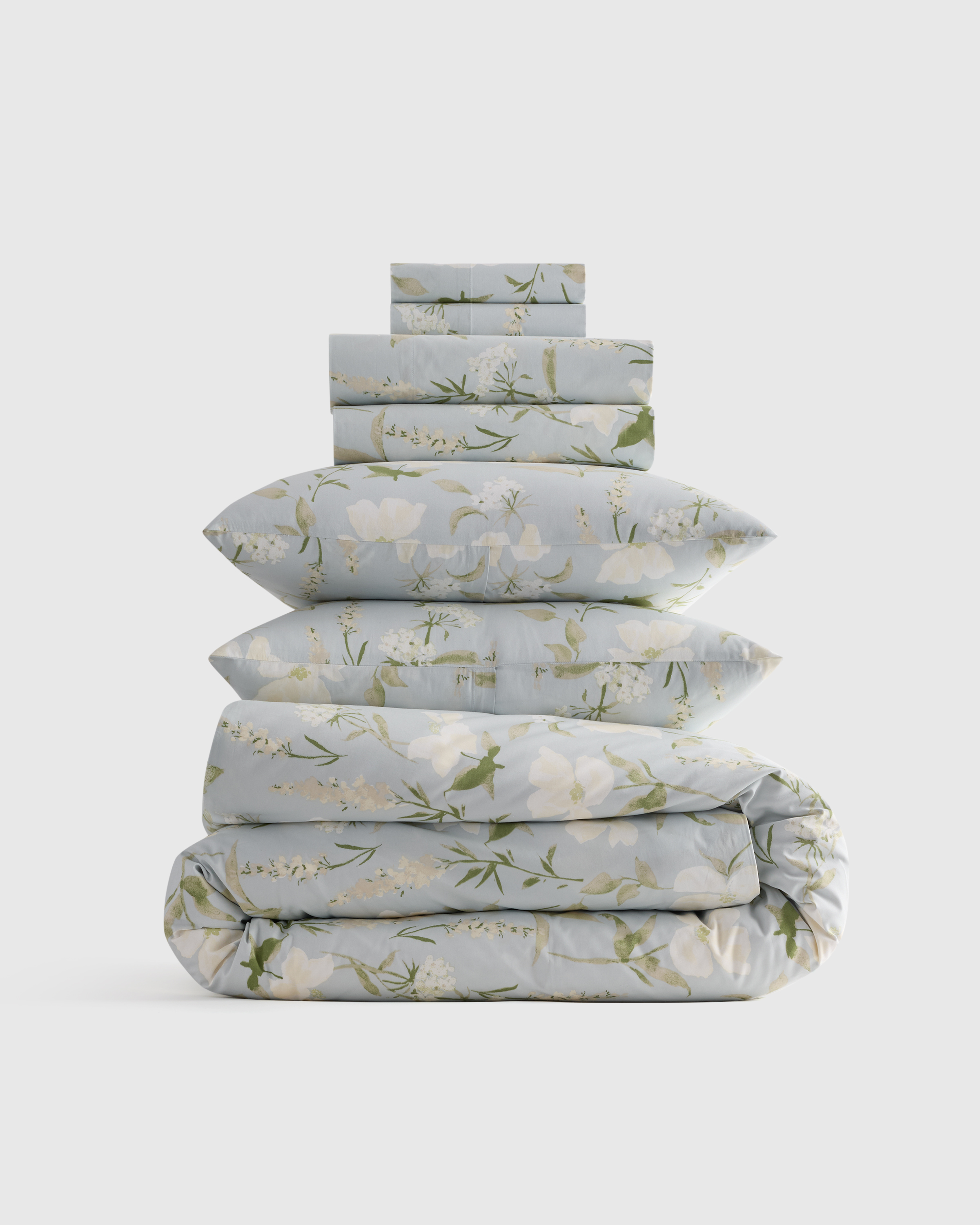 Blue Garden Classic Organic Percale Deluxe Bedding Bundle