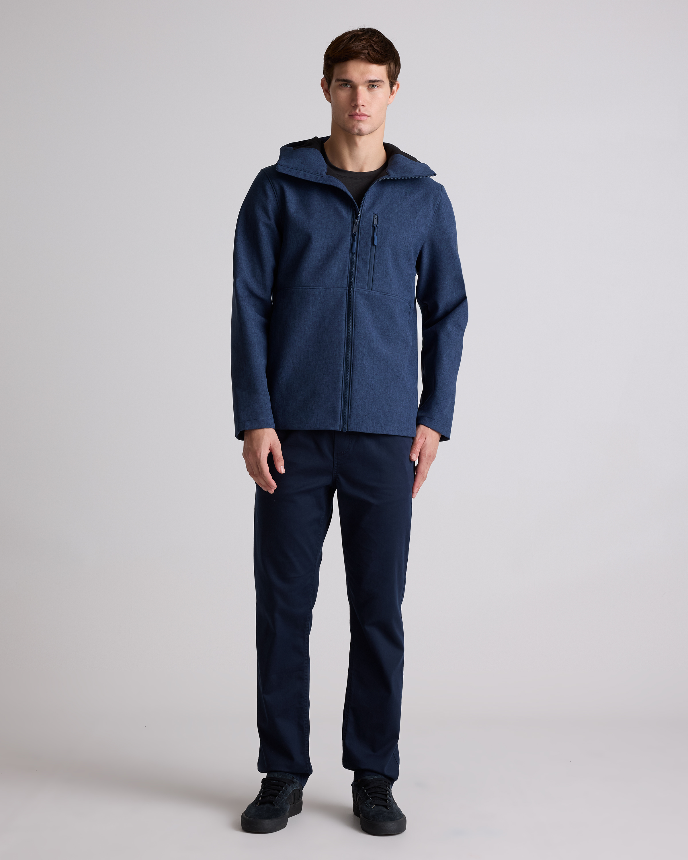 Softshell Fleece-Lined Full-Zip Hooded Jacket