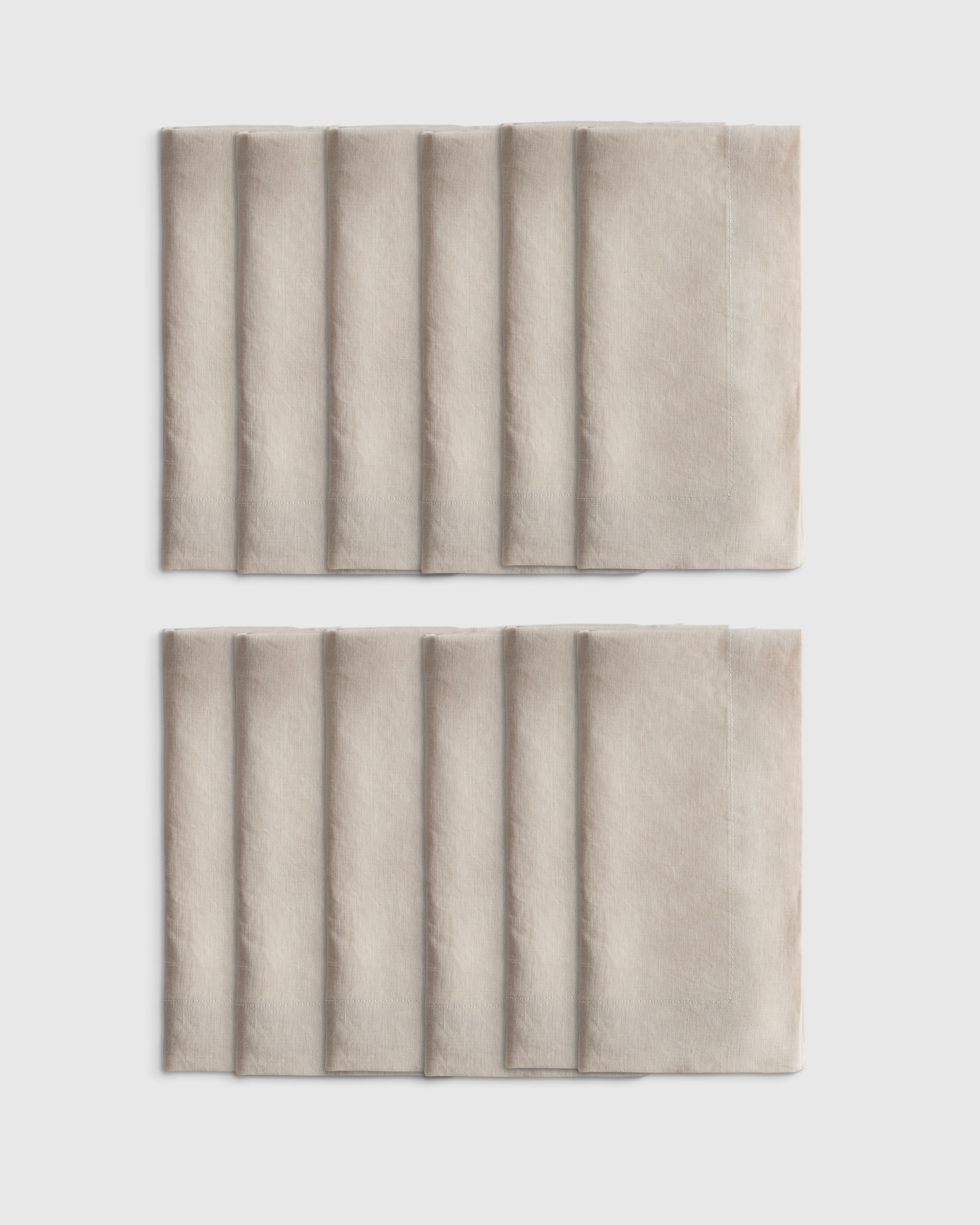 Sand European Linen Wide-Hem Napkins (Set of 12)