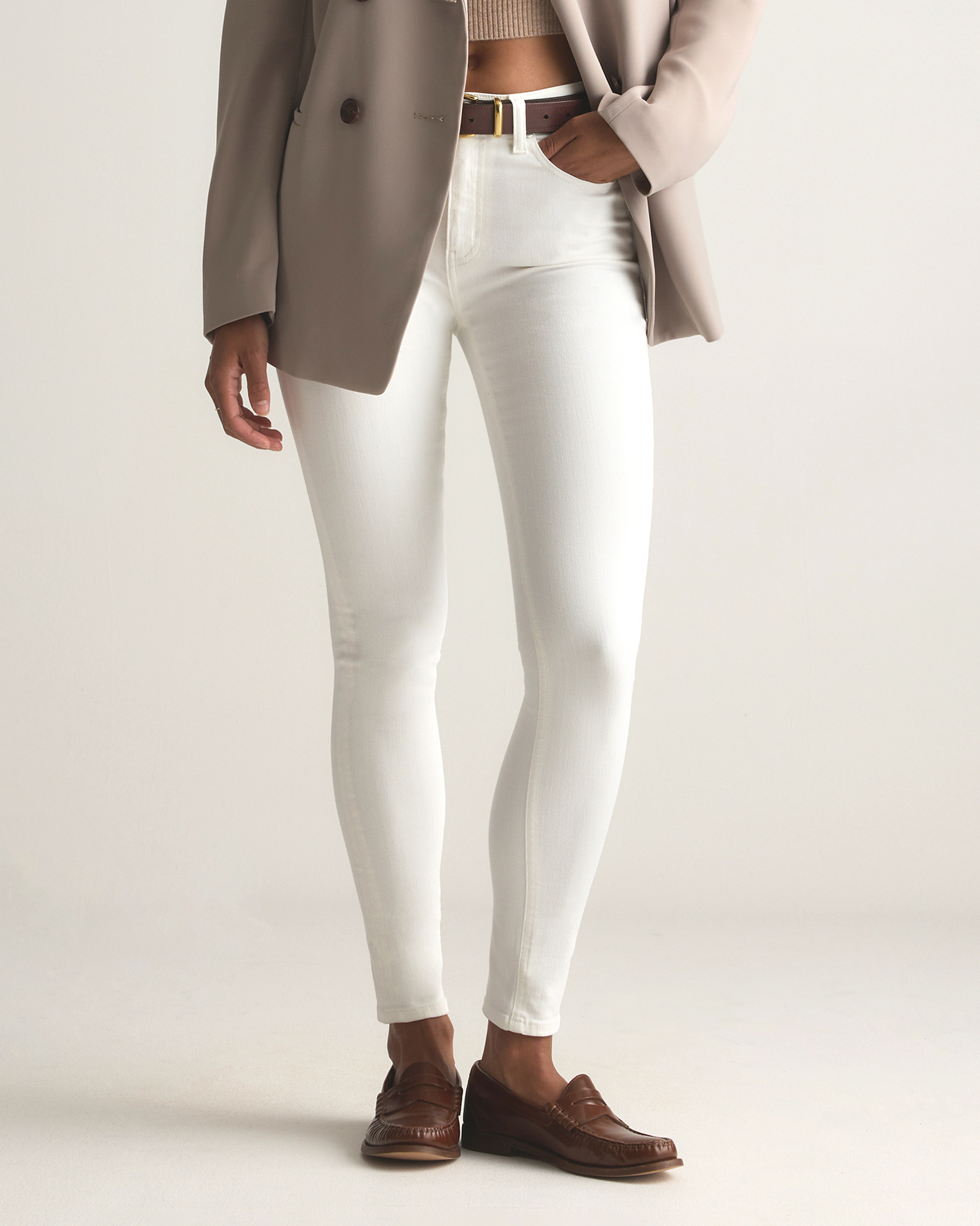 Cloud White Bella Stretch Skinny Jeans