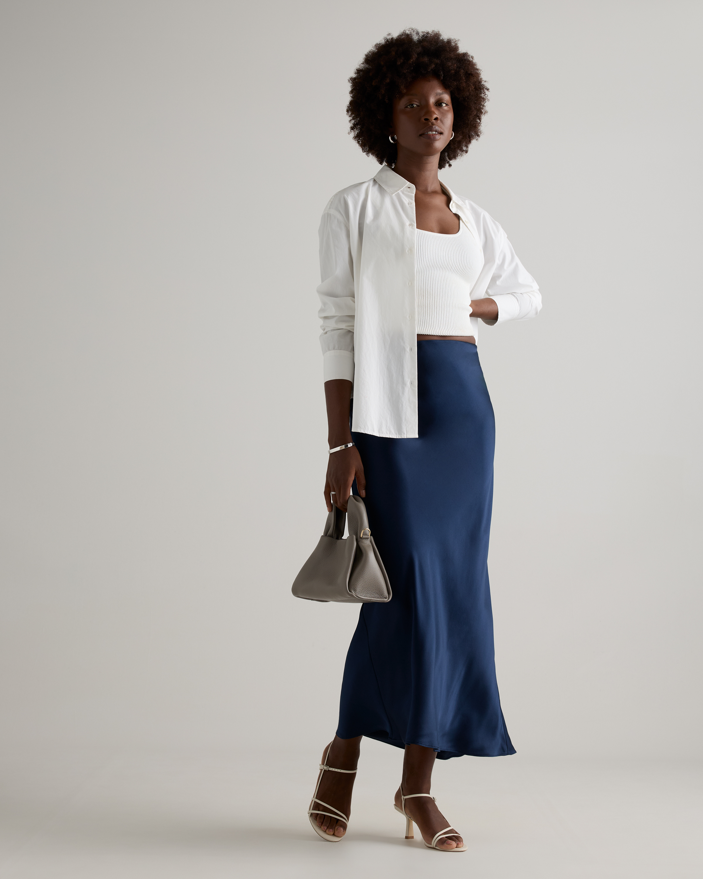 スカート SILK SKIRT 100% Washable Silk Skirt