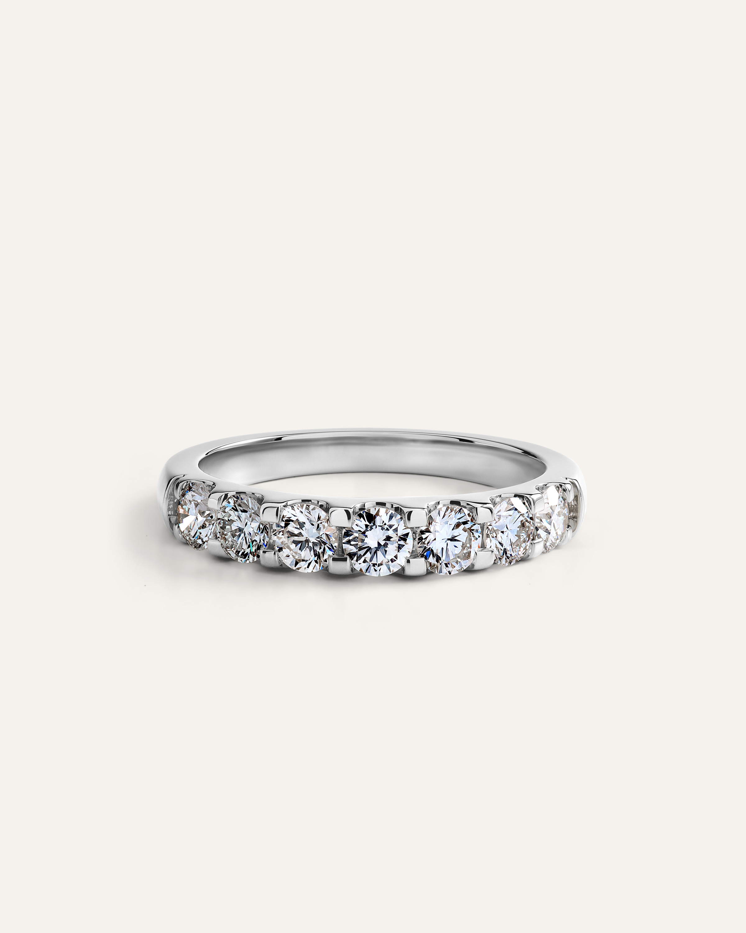 White Gold 14K Gold Natural Diamond Seven Stone Band - 1ctw
