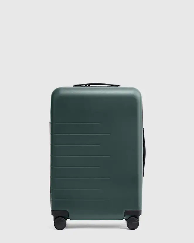 Dark Green Expandable Carry-On Suitcase