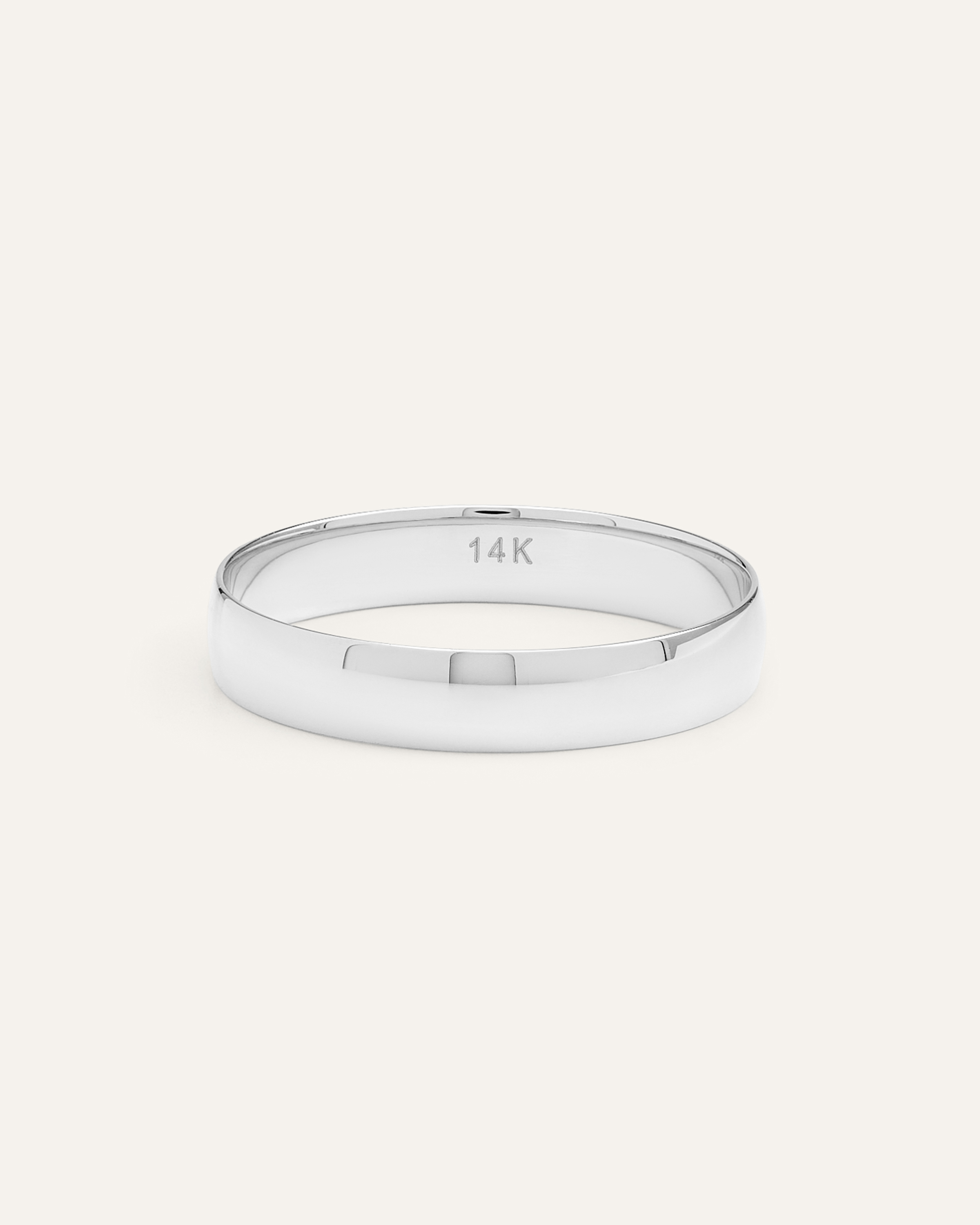 White Gold 14K Gold Lightweight Round Edge Band