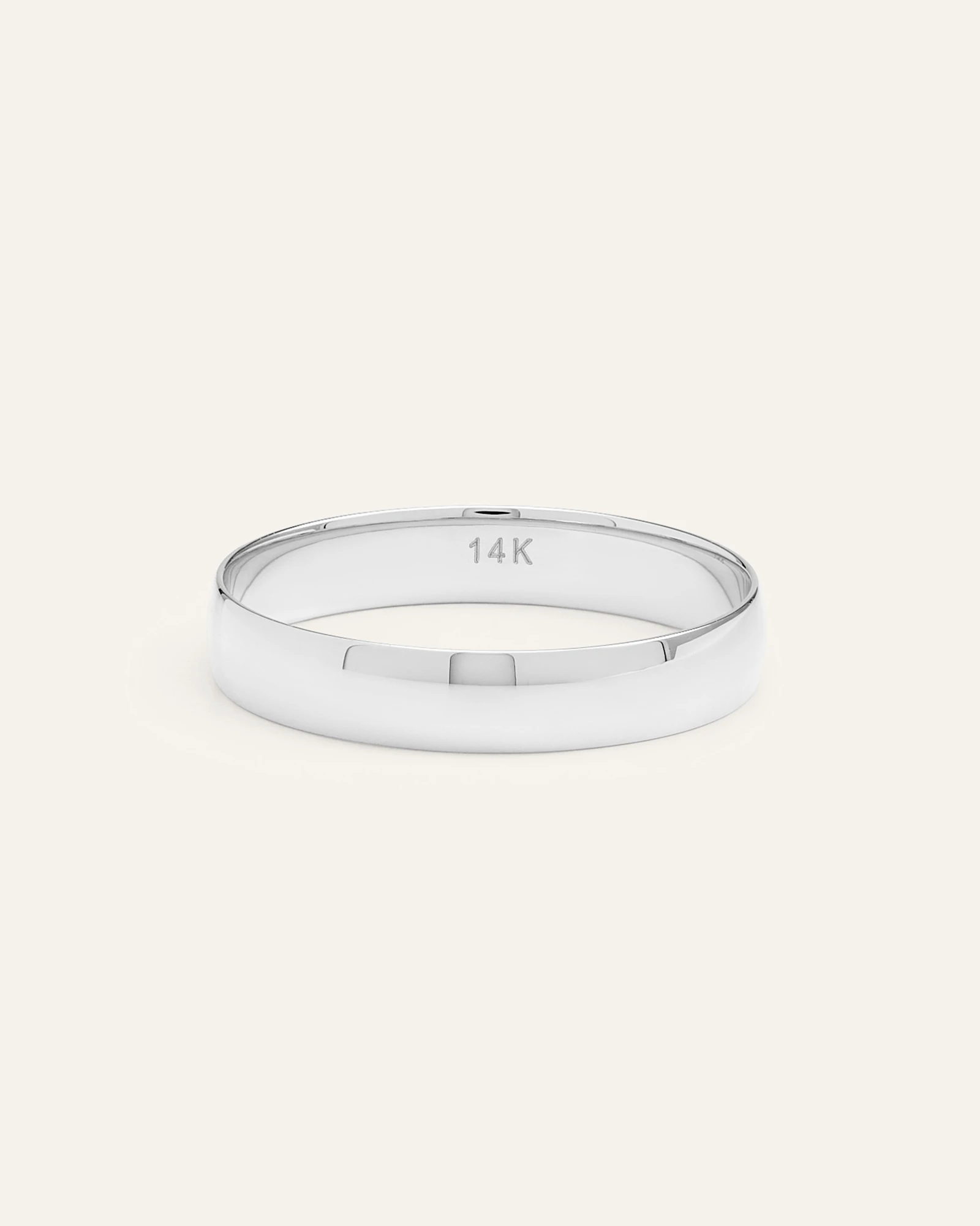 14K Gold 4MM Dome Band