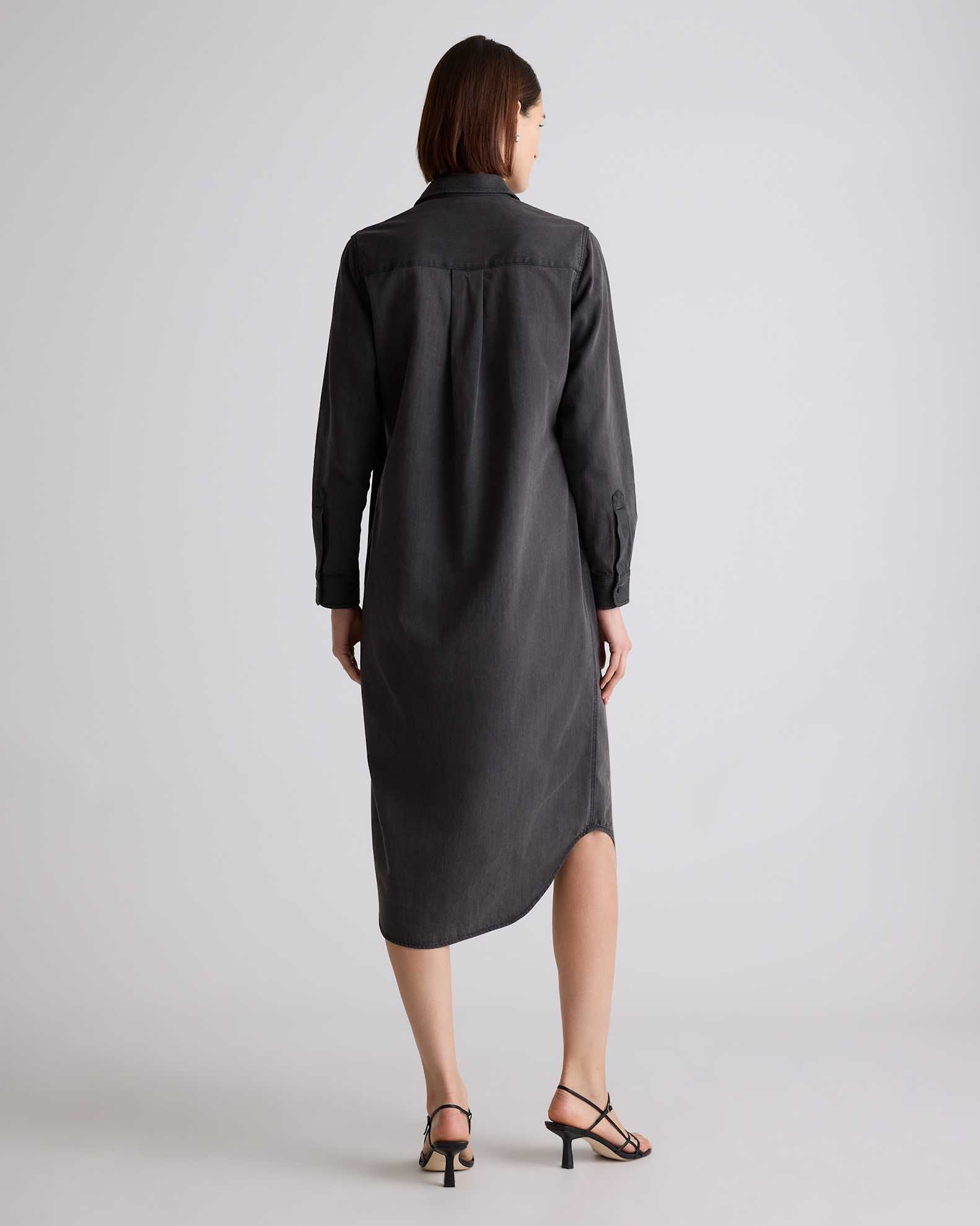 Distressed Denim Maxi Shirt Dress Distressed Denim Maxi Shirt Dress