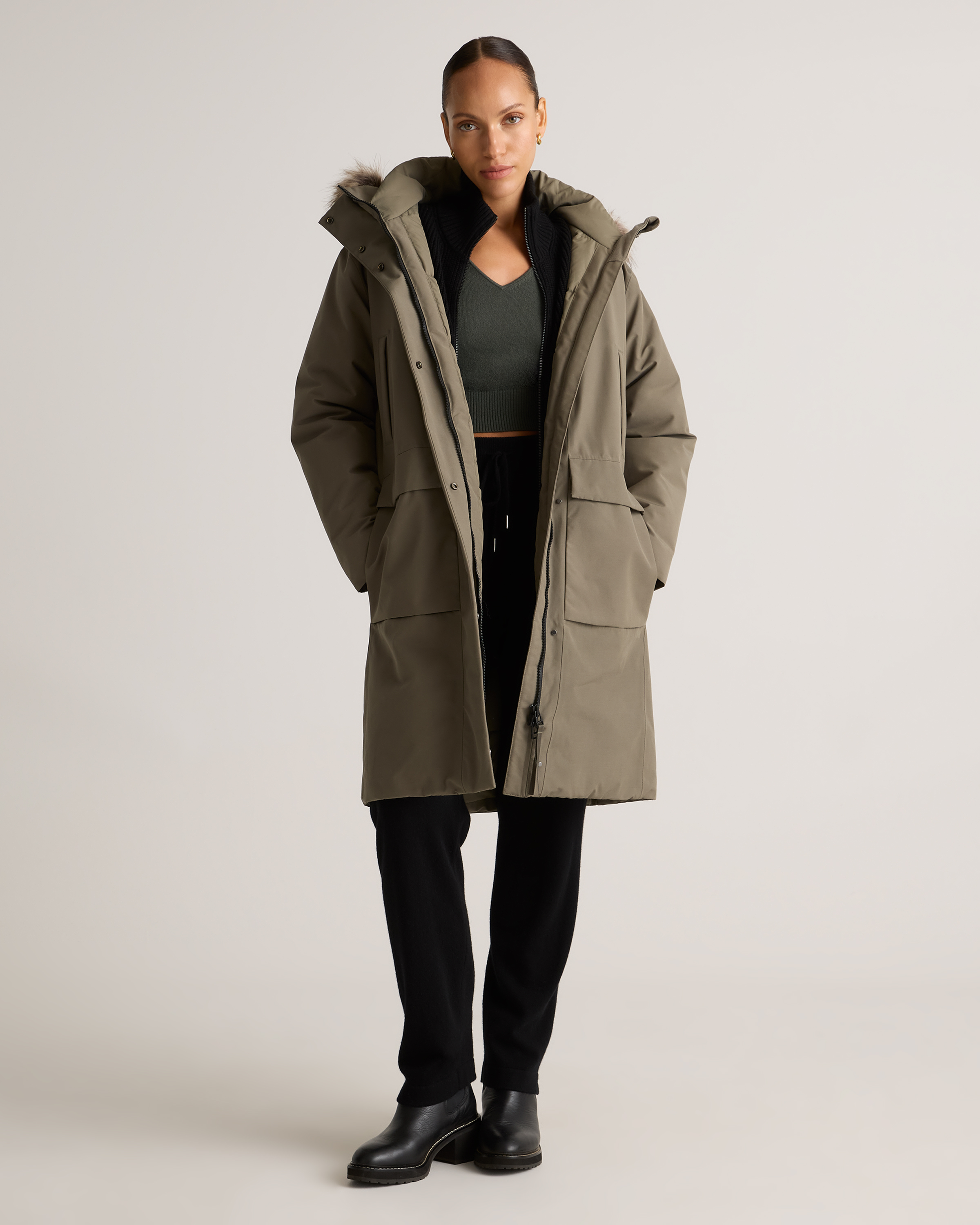 Faded Cargo Responsible Down Hooded Long Parka