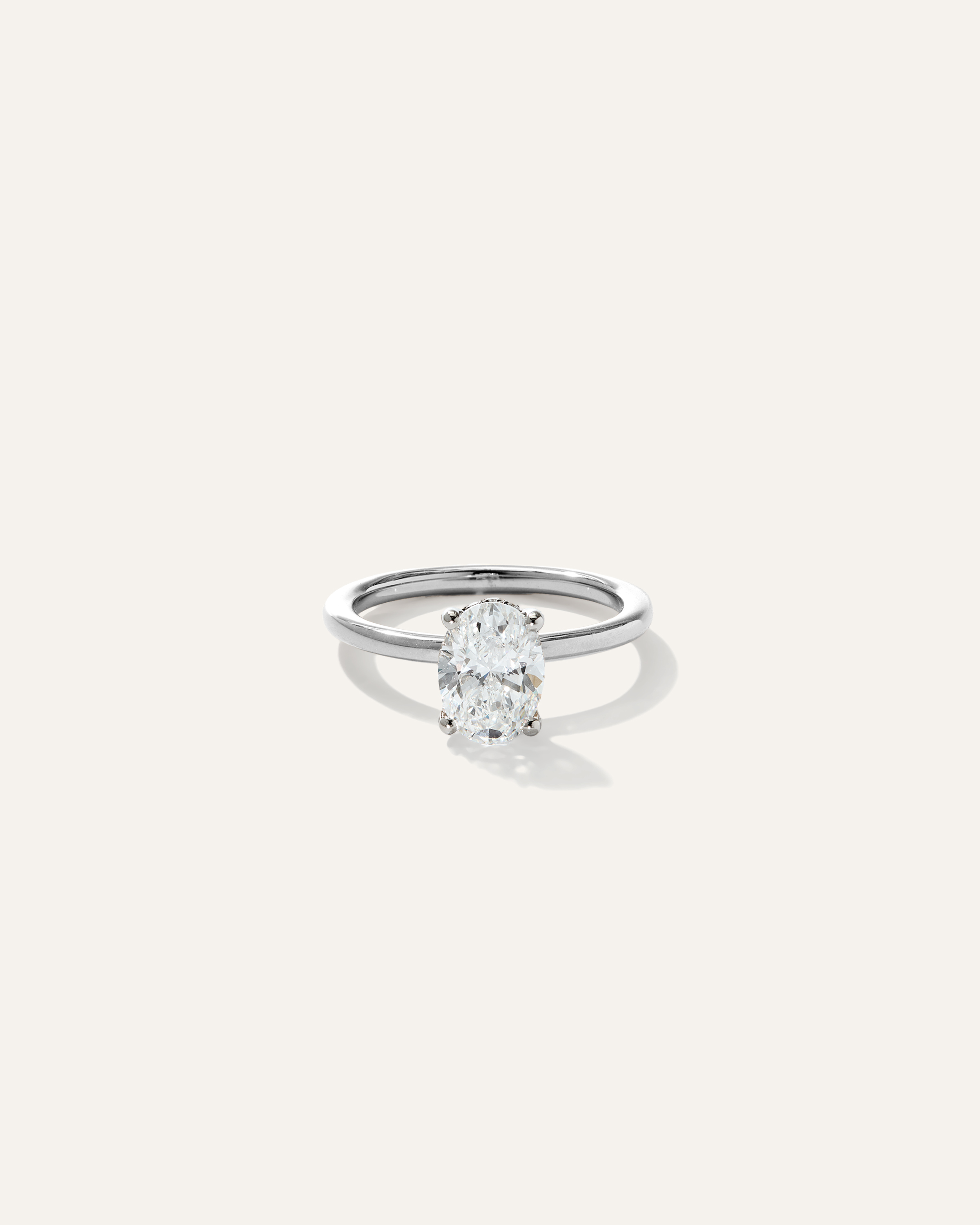 Quince Women's Lab Grown Diamond Oval Petite Hidden Halo Engagement Ring In Platinum