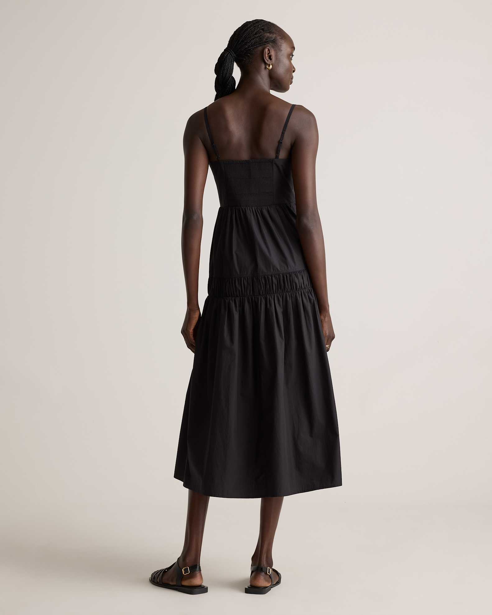 100% Organic Cotton Spaghetti Strap Maxi Dress in Black 100% Organic Cotton Spaghetti Strap Maxi Dress in Black