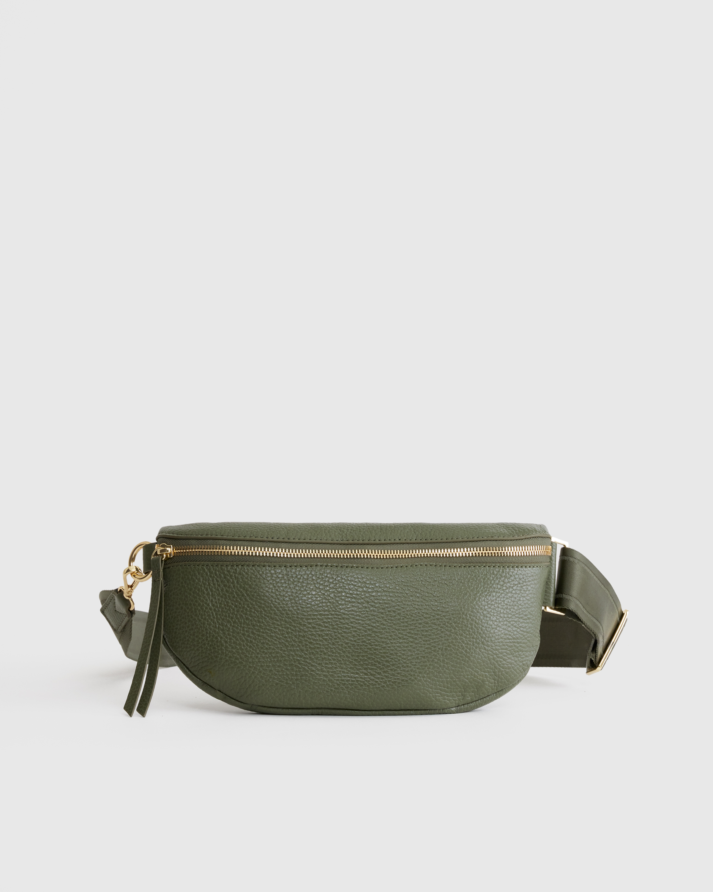 Olive Sac à bandoulière en cuir italien grainé