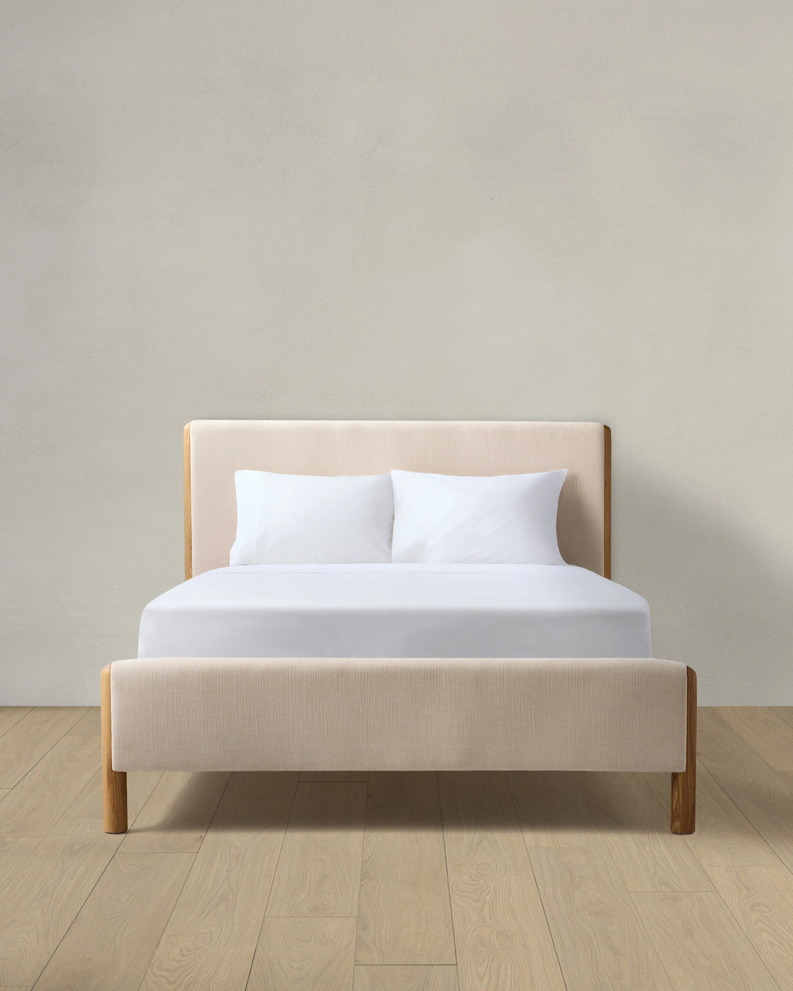 Solid Wood and Performance Linen Bed