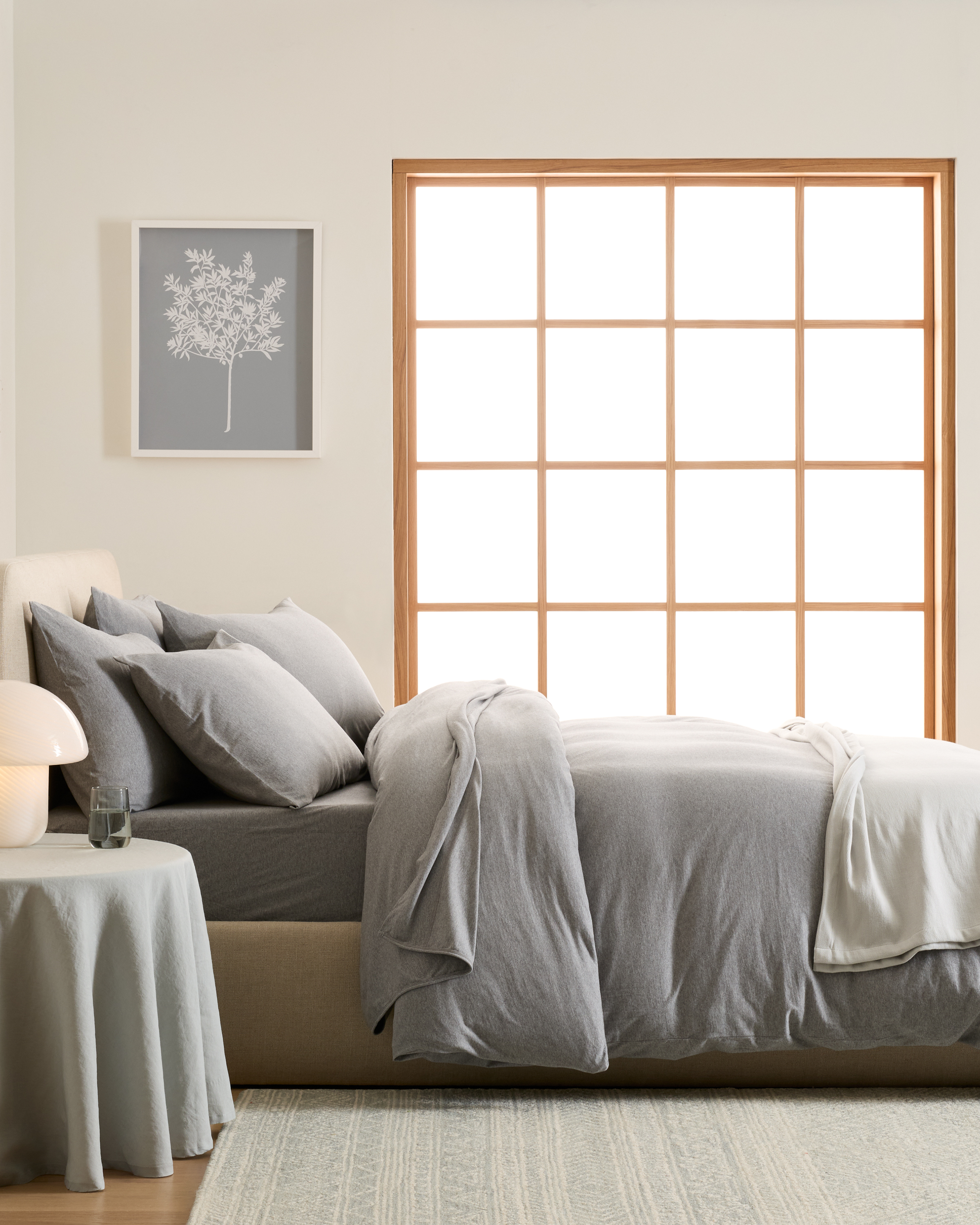 Heather Grey Organic Jersey Duvet Cover