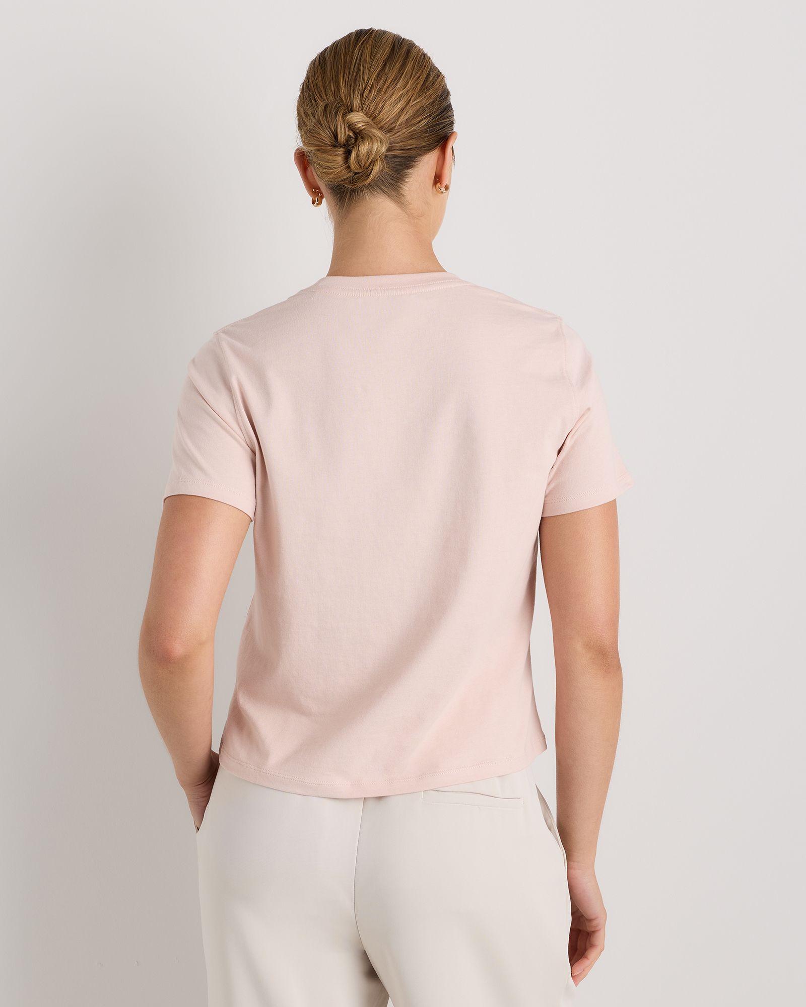 Organic Cotton Micro-Rib Elbow Sleeve Tee